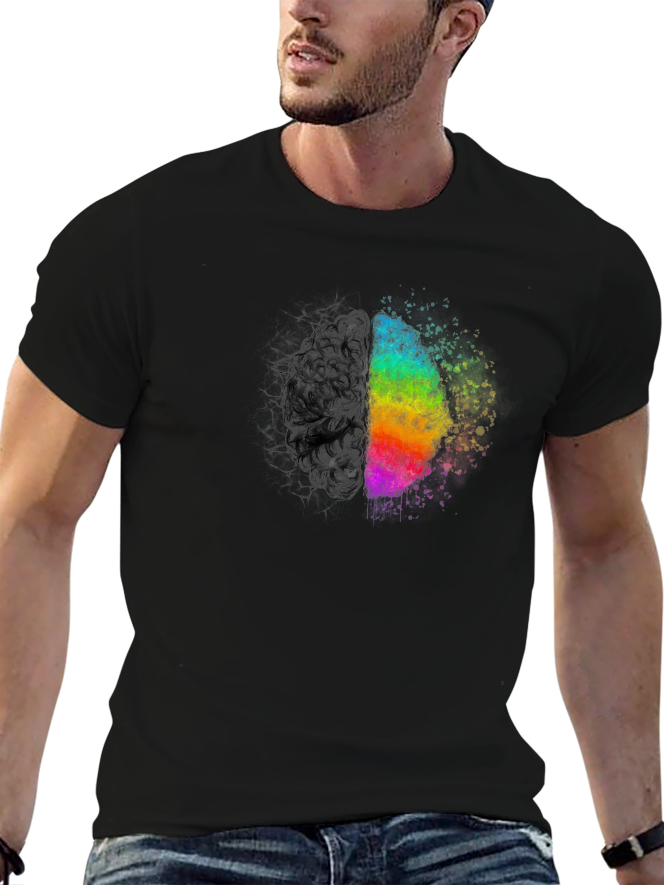 Creative Brain Graphic Tee - Black Unisex T-Shirt