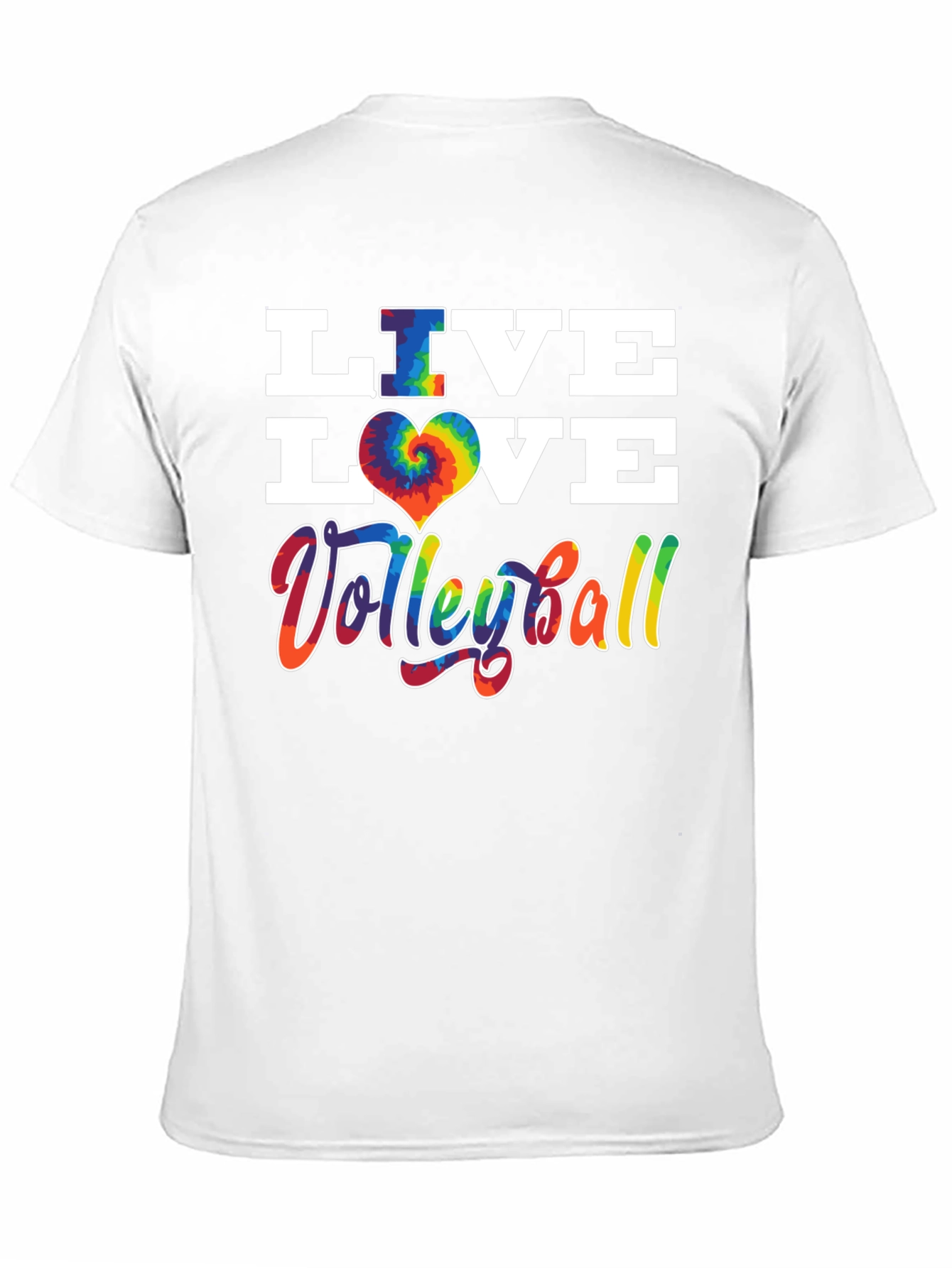 Live Love Volleyball Graphic Tee - Tie Dye Heart