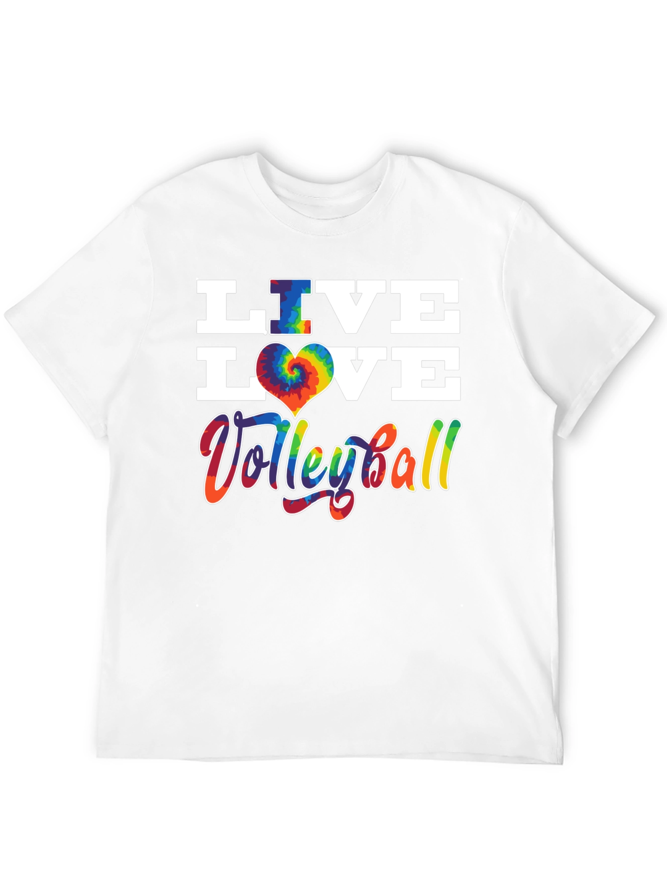 Live Love Volleyball Graphic Tee - Tie Dye Heart