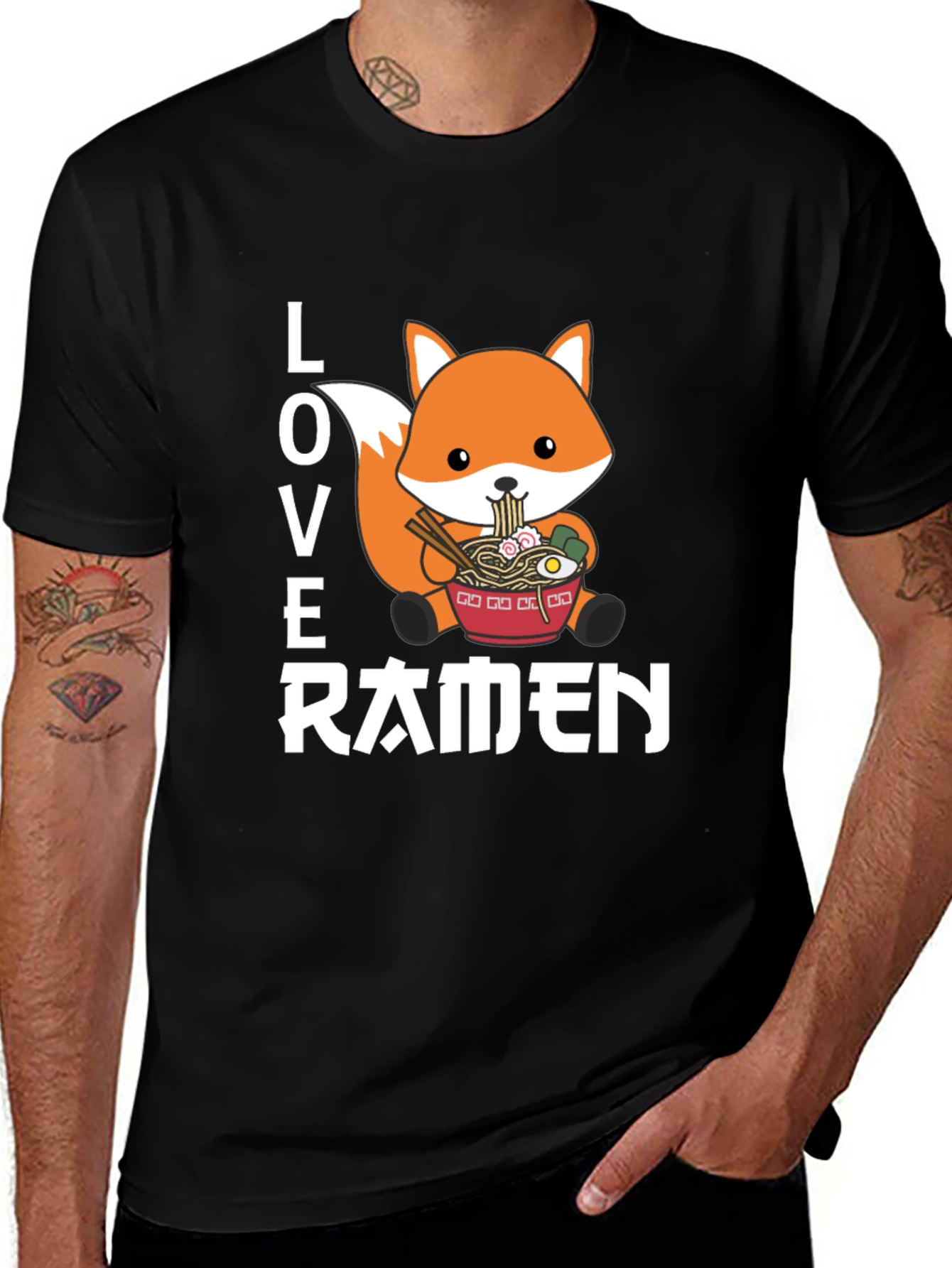 Love Ramen Fox Graphic T-Shirt