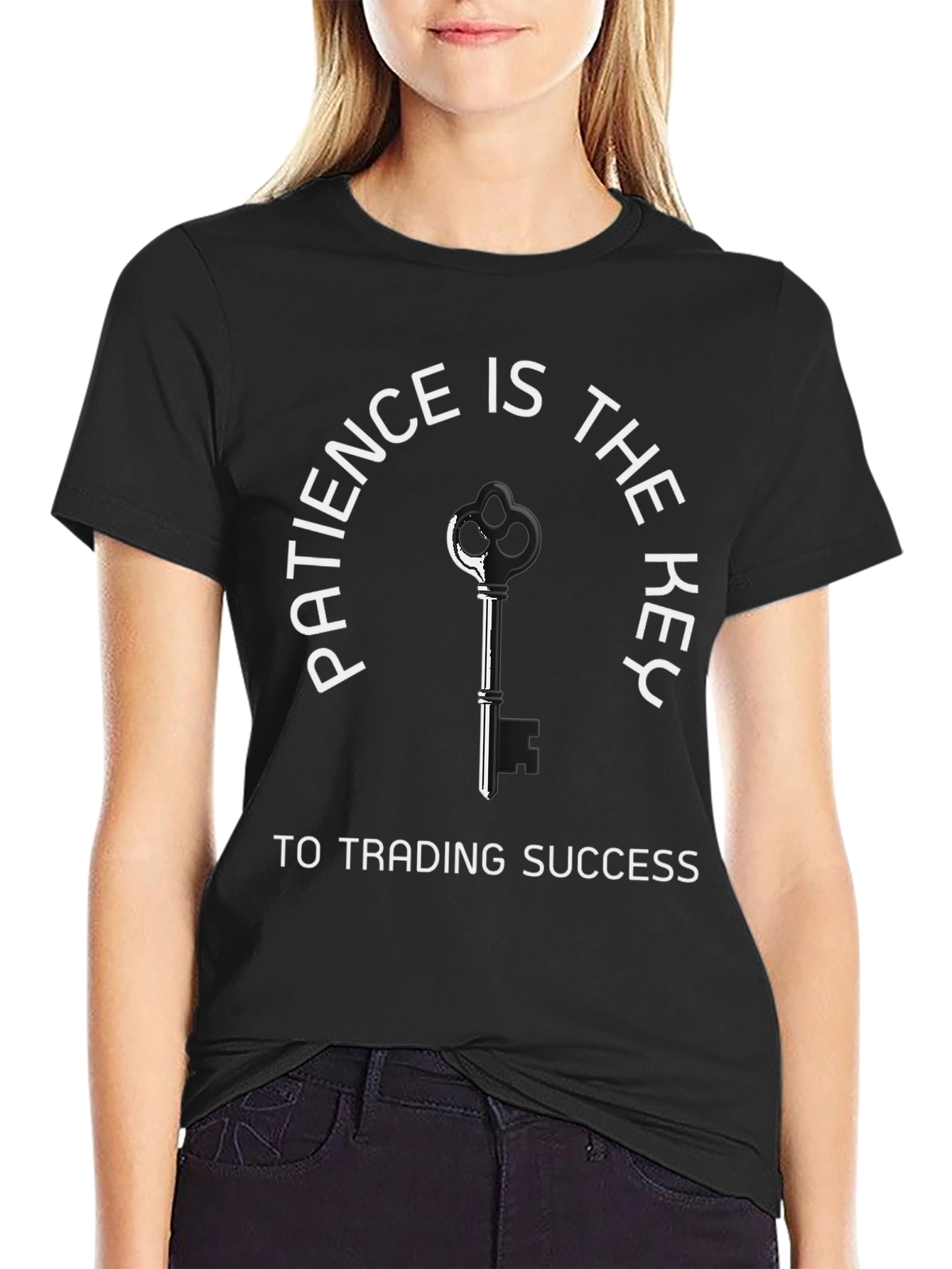 Patience Key to Success Black Graphic Tee