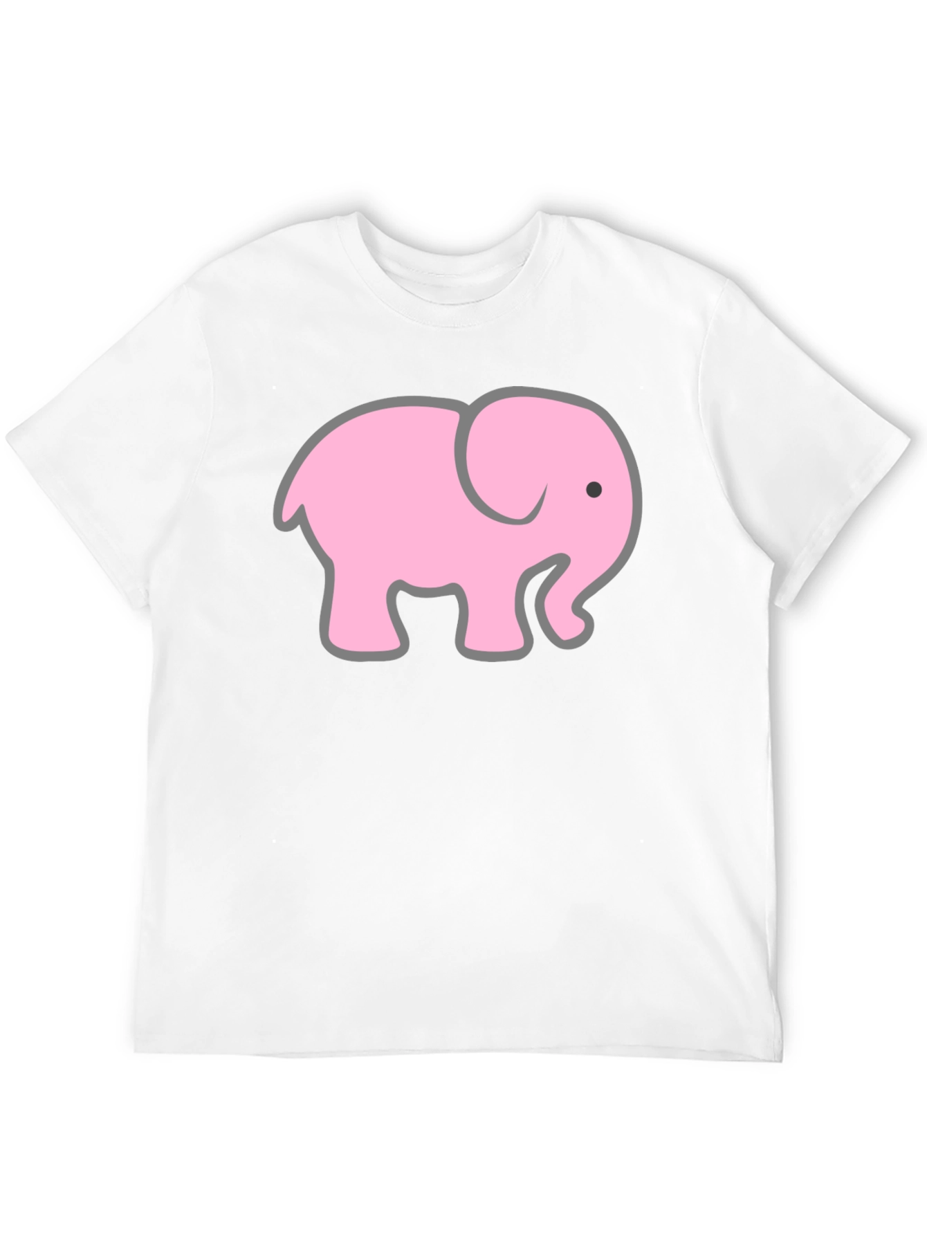 Pink Elephant Graphic T-Shirt - Casual Black Tee