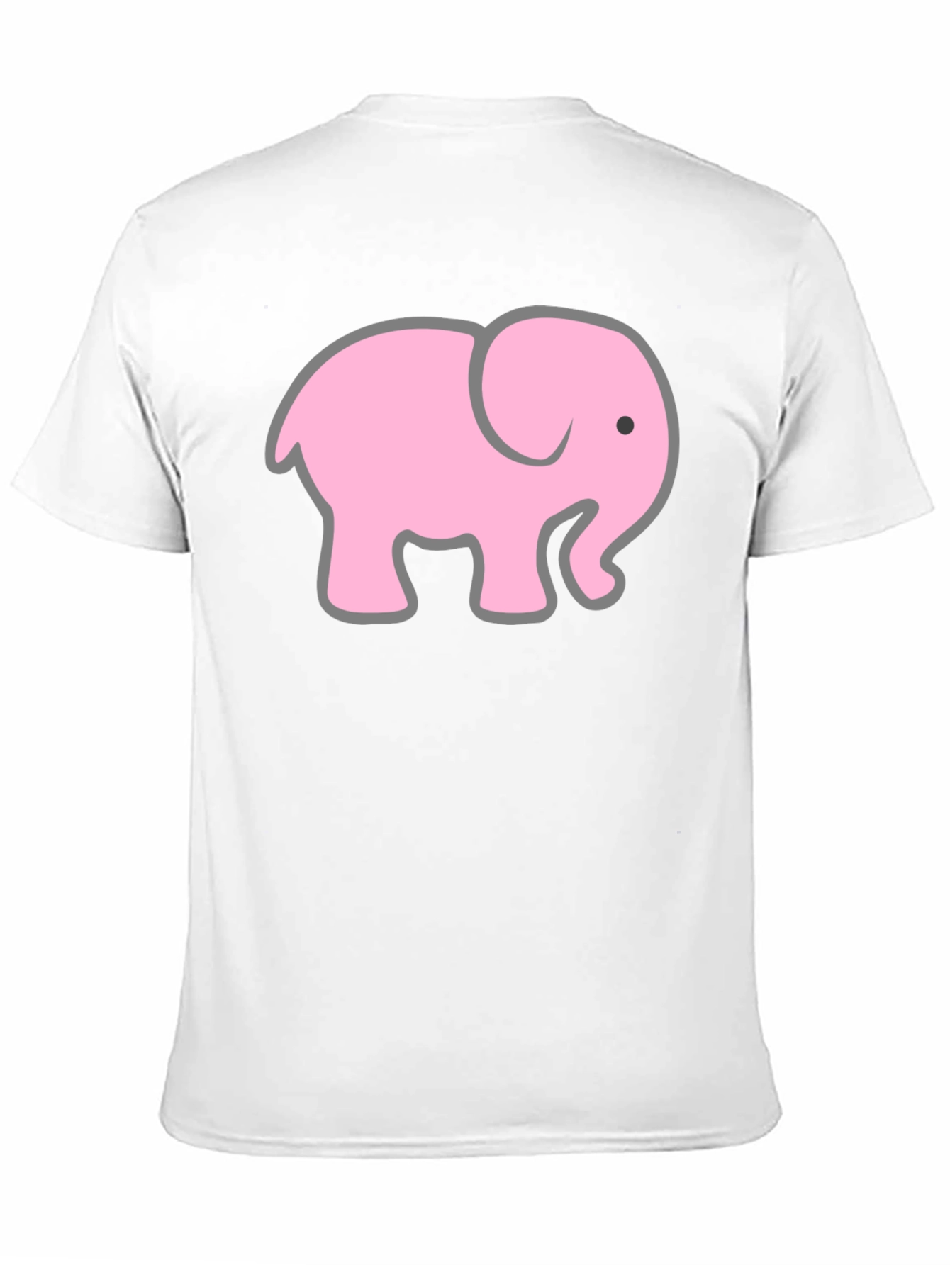 Pink Elephant Graphic T-Shirt - Casual Black Tee