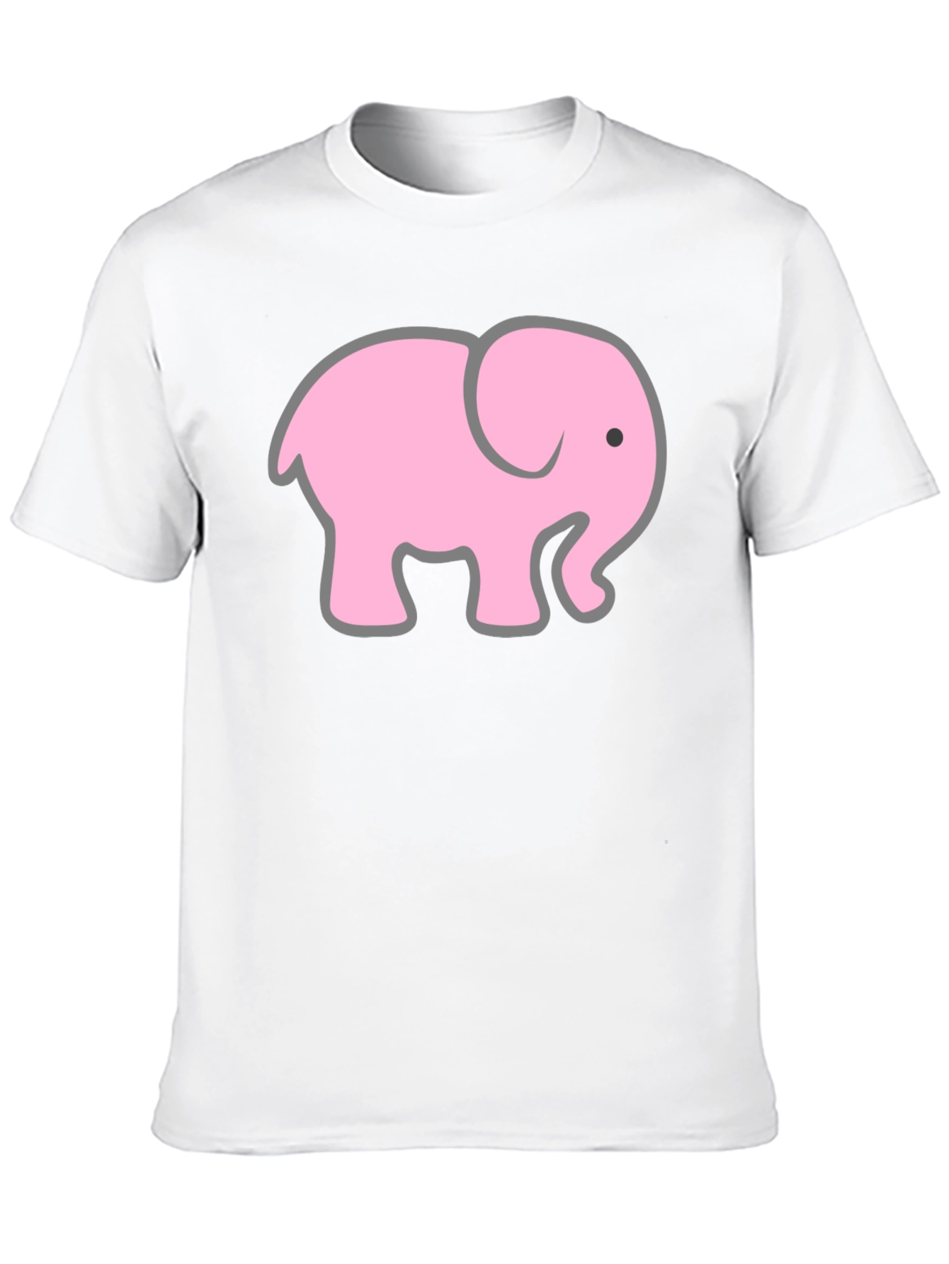 Pink Elephant Graphic T-Shirt - Casual Black Tee