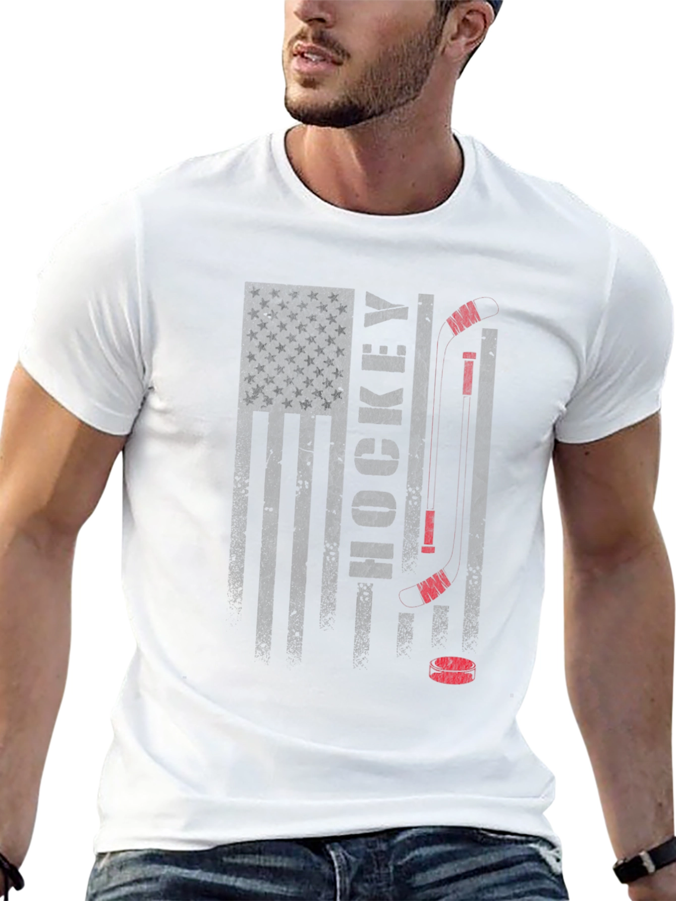 Hockey USA Flag Graphic T-Shirt