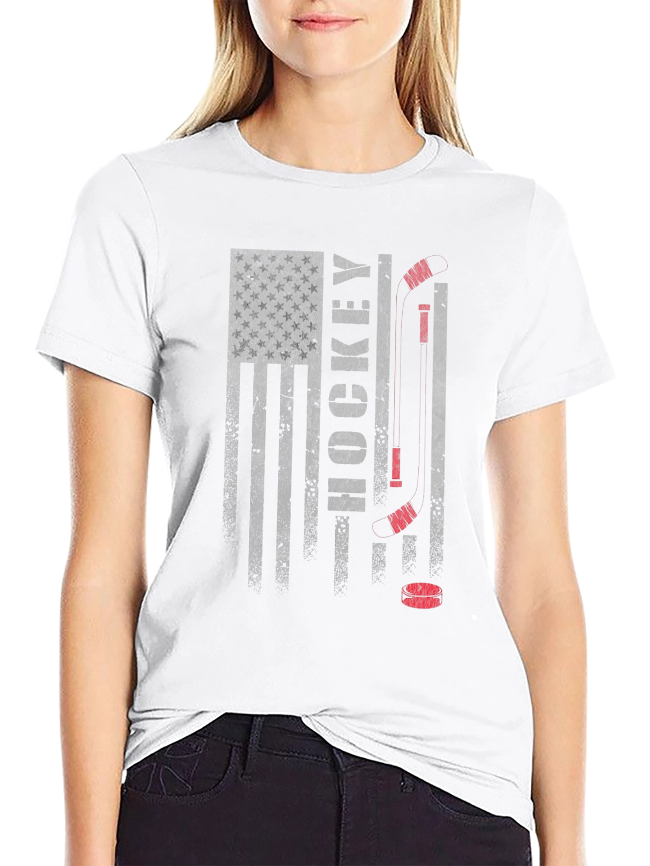 Hockey USA Flag Graphic T-Shirt