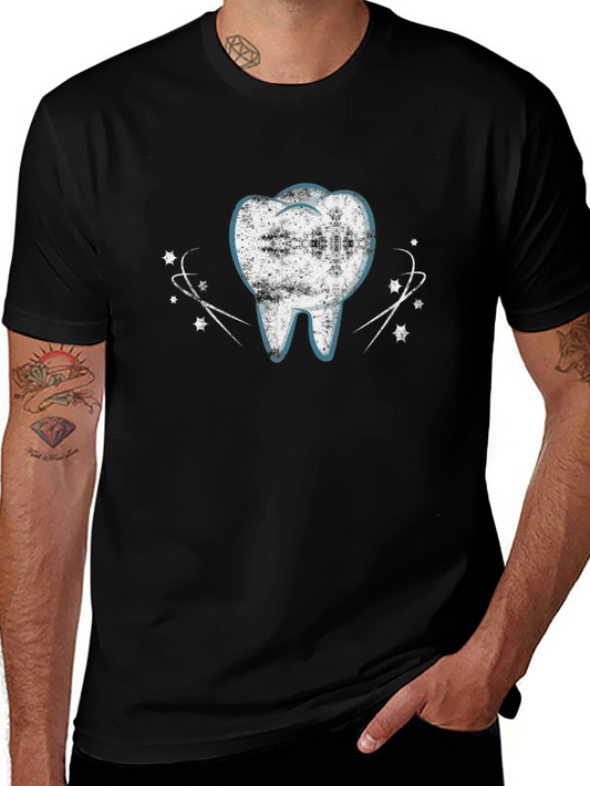Dental Tee: Vintage Tooth Graphic Black T-Shirt