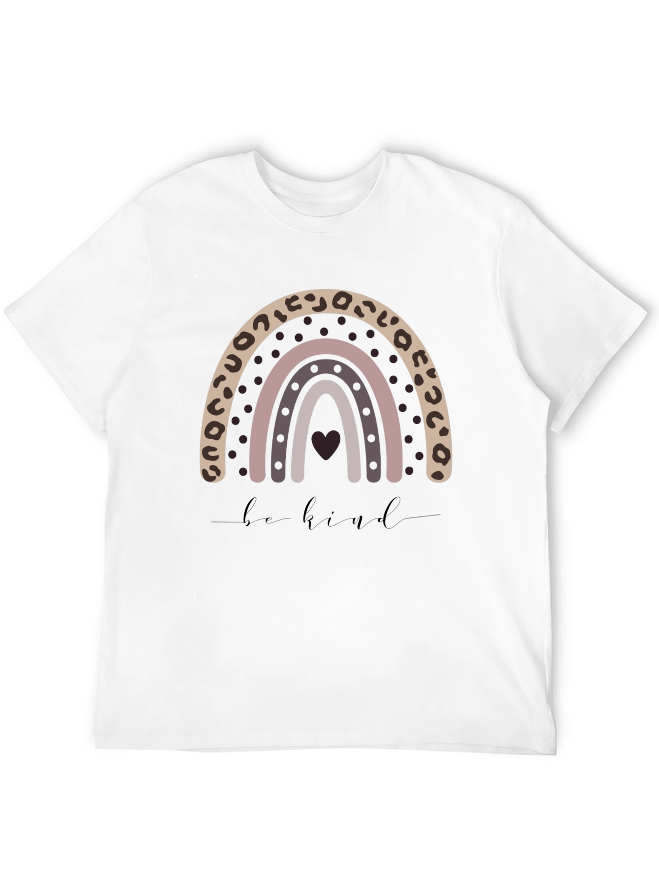 Be Kind Rainbow Leopard Print T-Shirt