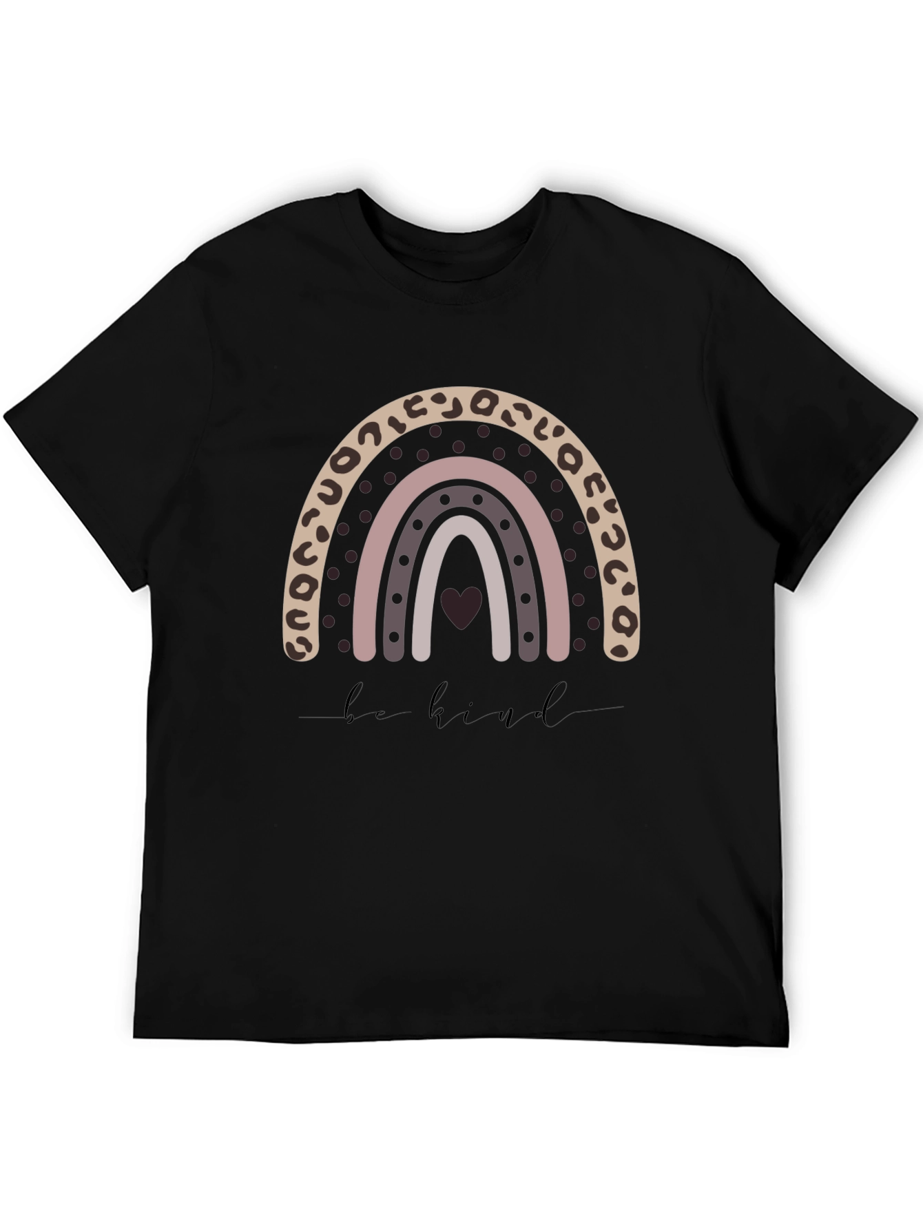 Be Kind Rainbow Leopard Print T-Shirt