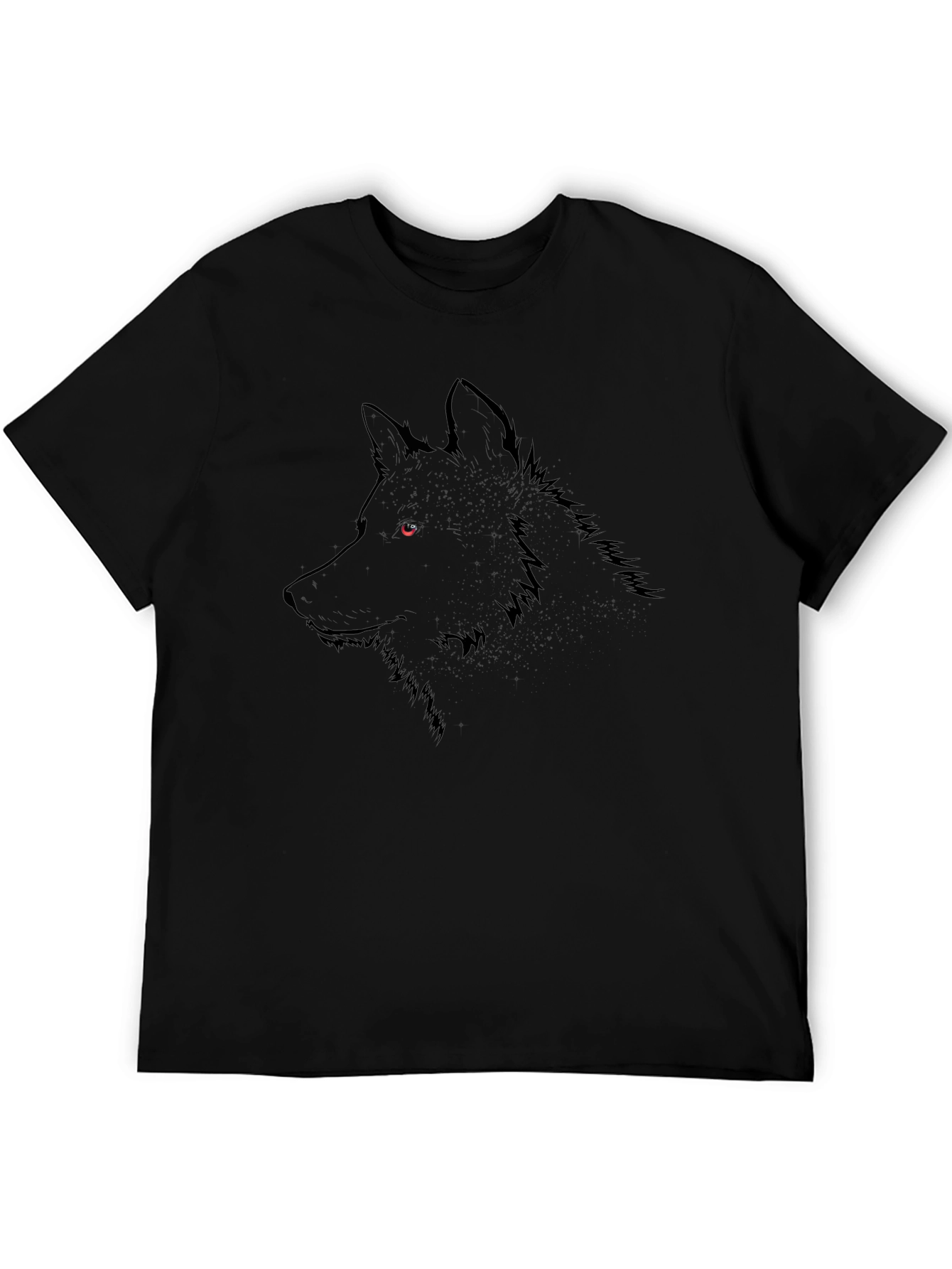 Mens Black Wolf Graphic Tee