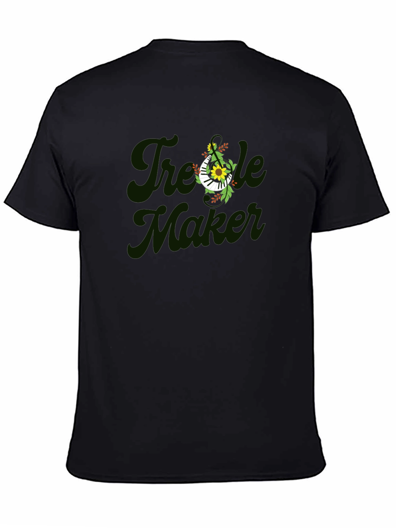 Treble Maker Floral Music T-Shirt - Black