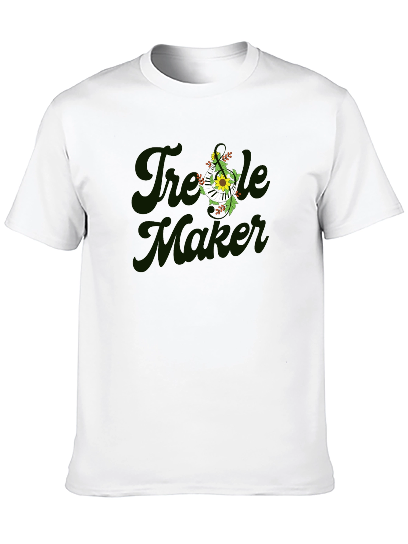 Treble Maker Floral Music T-Shirt - Black