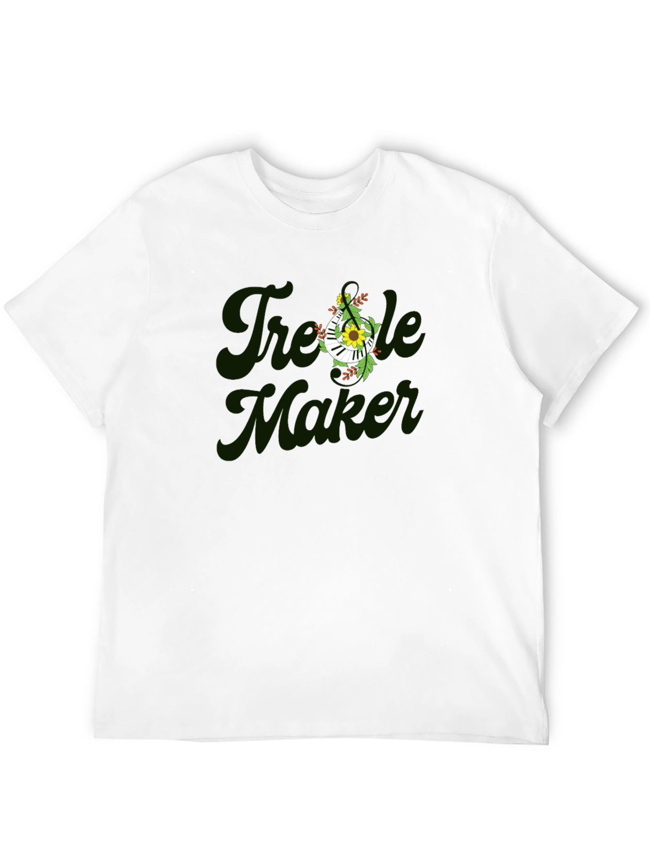 Treble Maker Floral Music T-Shirt - Black