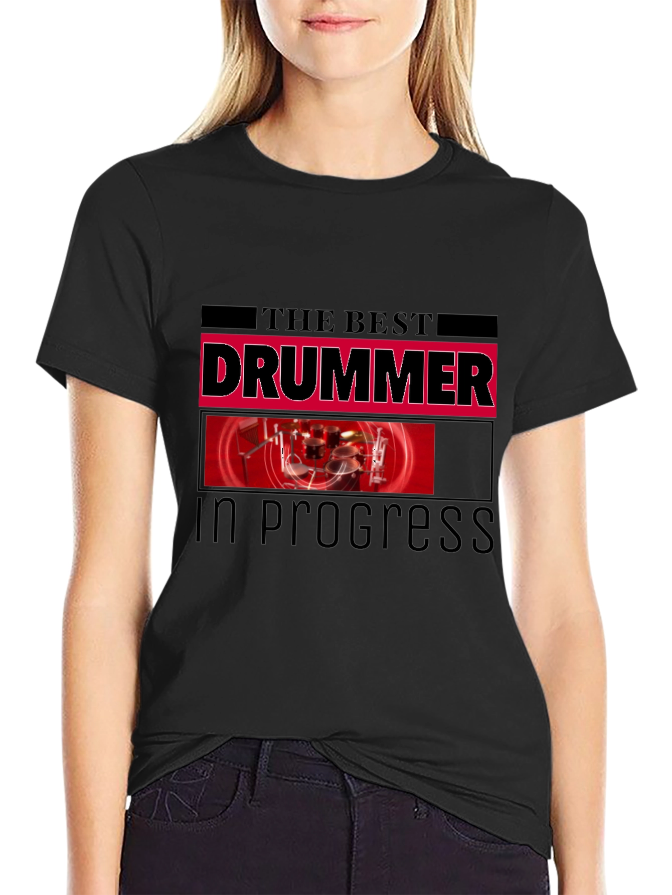 The Best Drummer In Progress Black T-Shirt