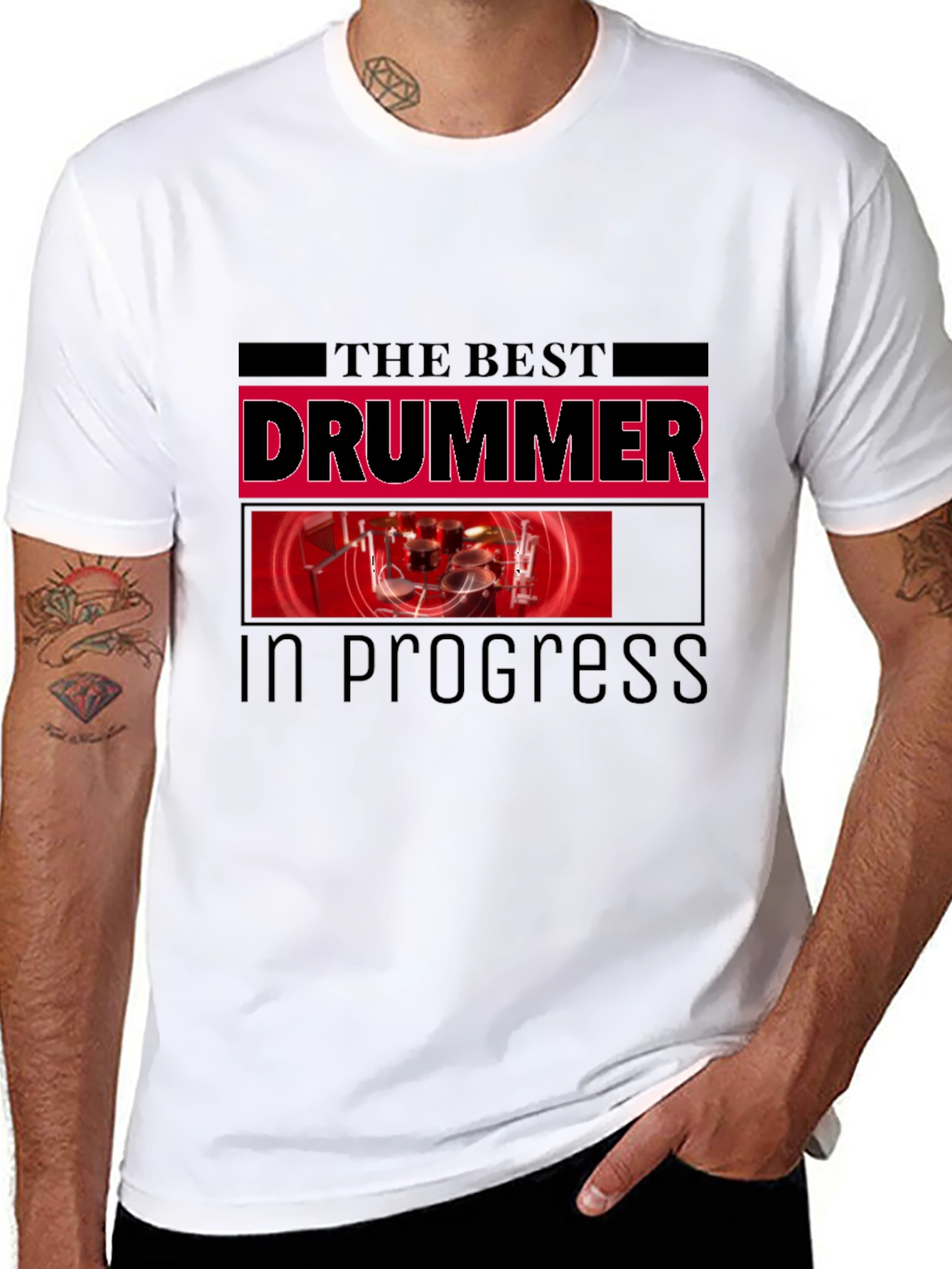 The Best Drummer In Progress Black T-Shirt