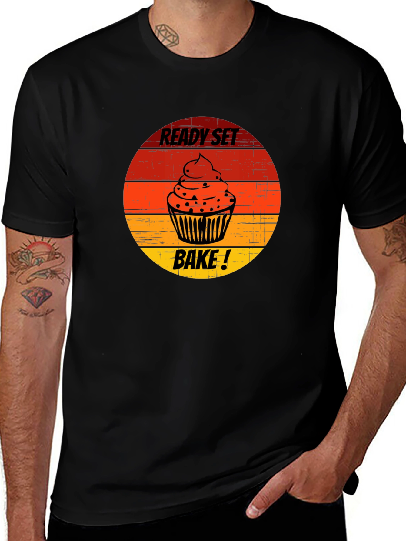 Ready Set Bake T-Shirt Cupcake Design