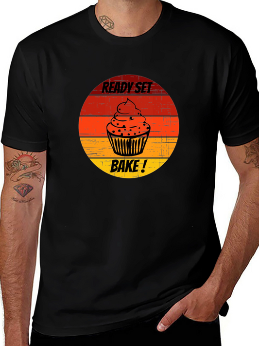 Ready Set Bake T-Shirt Cupcake Design