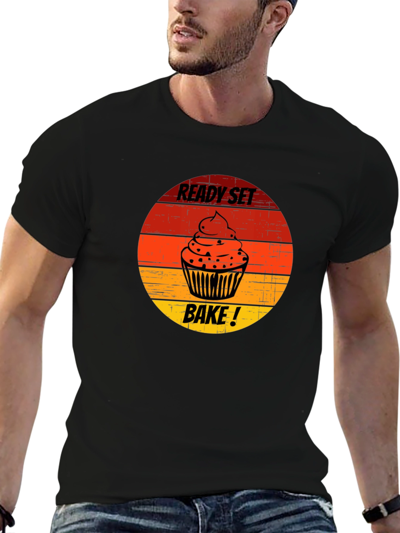 Ready Set Bake T-Shirt Cupcake Design