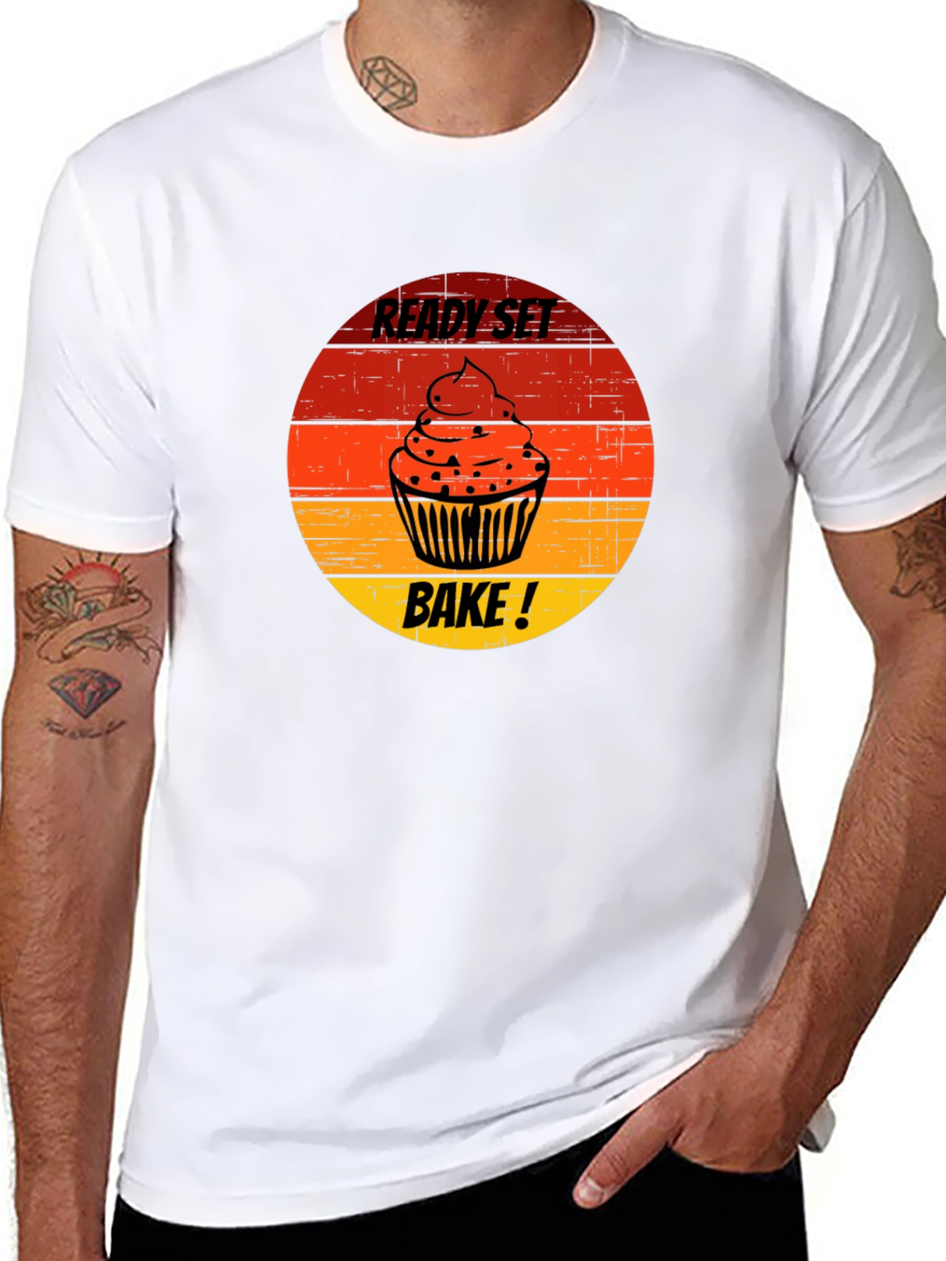 Ready Set Bake T-Shirt Cupcake Design