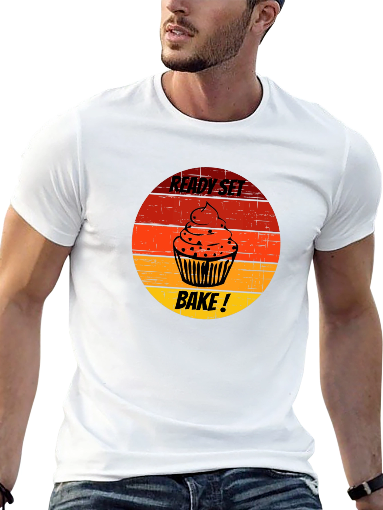 Ready Set Bake T-Shirt Cupcake Design