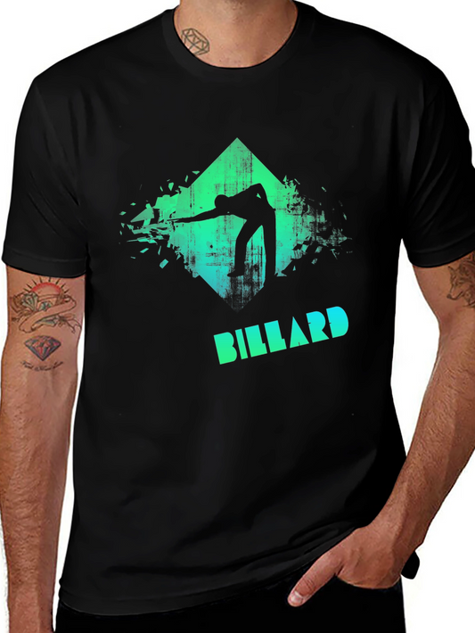 Billiard Player Graphic T-Shirt - Cool Pool Design Tee