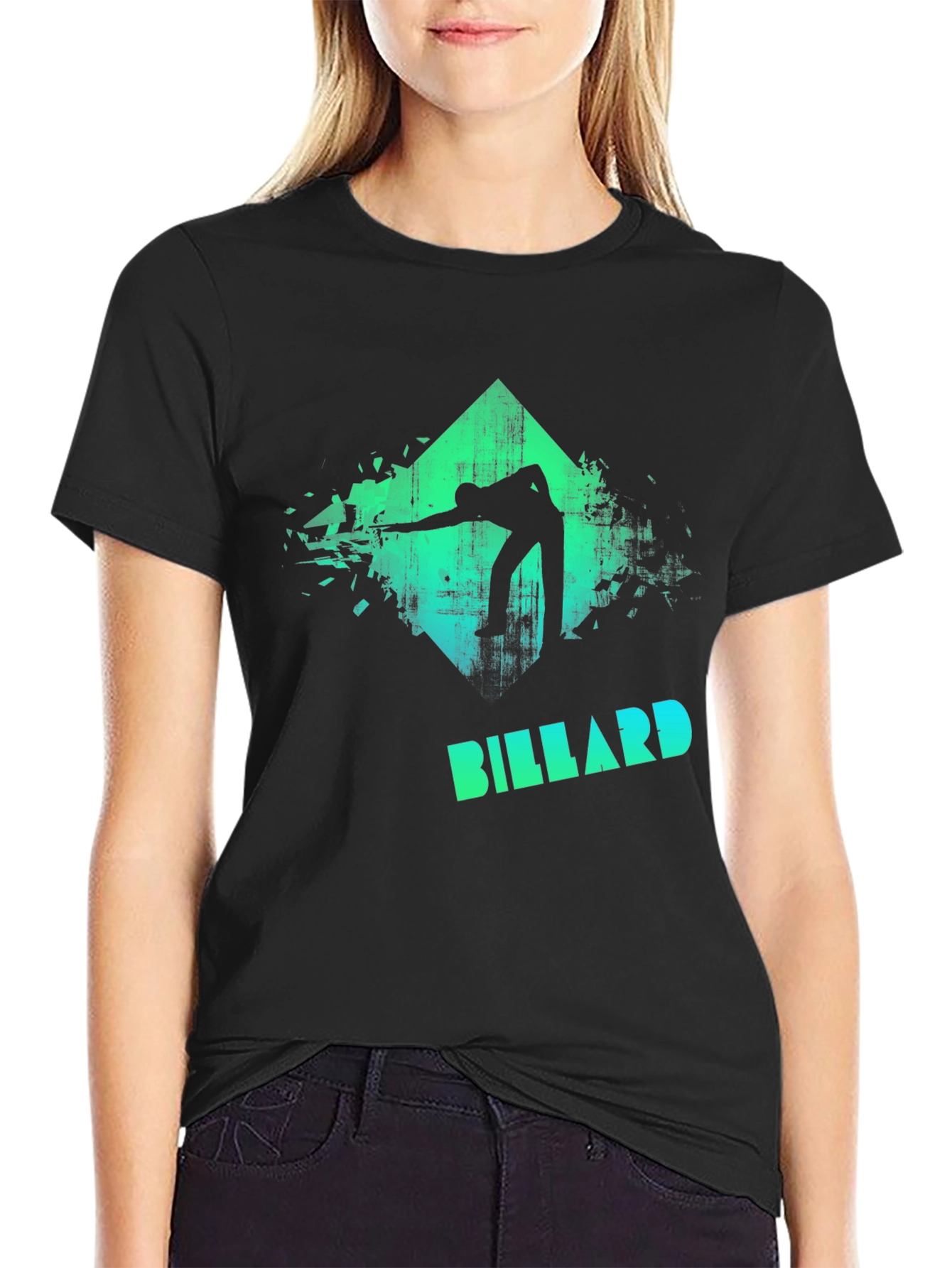 Billiard Player Graphic T-Shirt - Cool Pool Design Tee