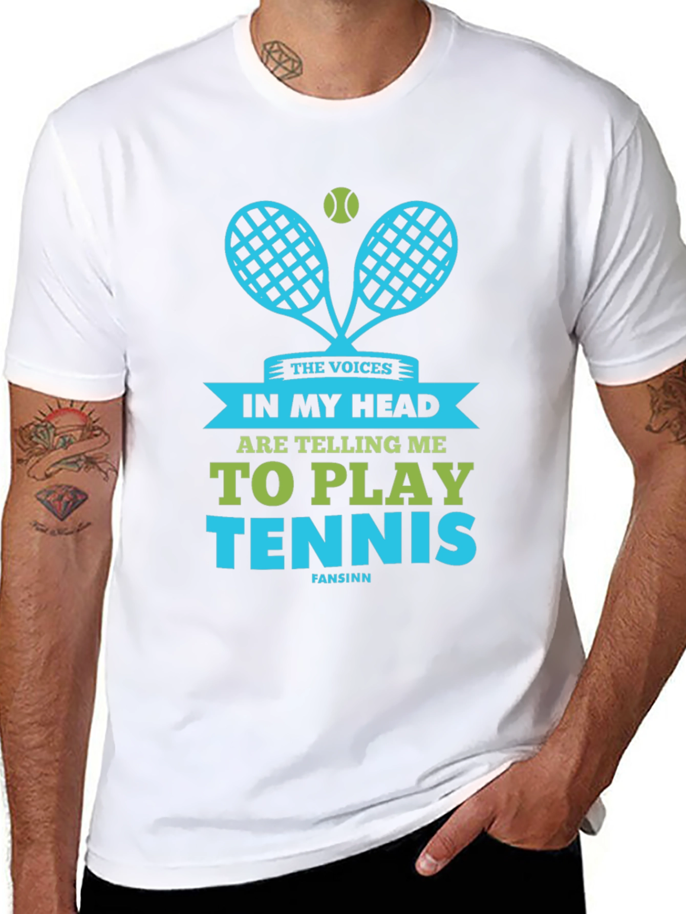 Funny Tennis T-Shirt: Voices in My Head