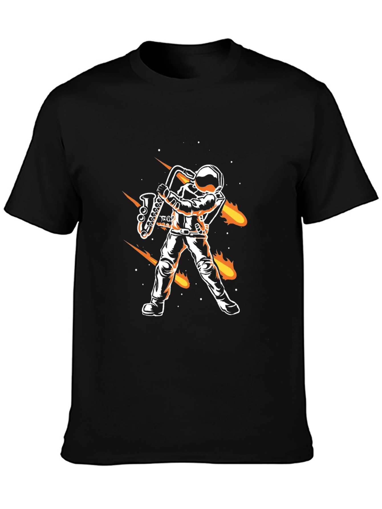 Astronaut Saxophone Player Graphic Tee - Black