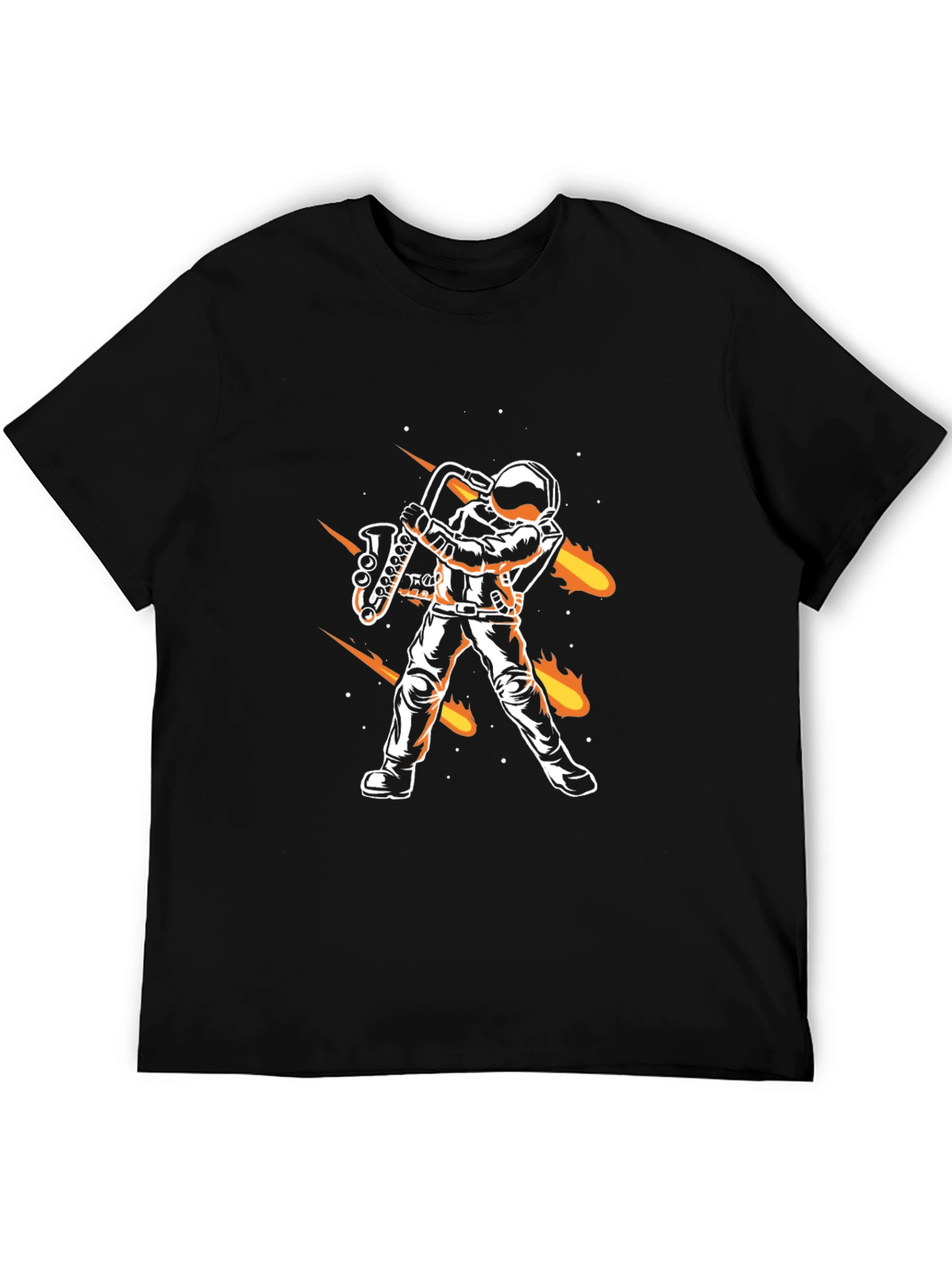 Astronaut Saxophone Player Graphic Tee - Black