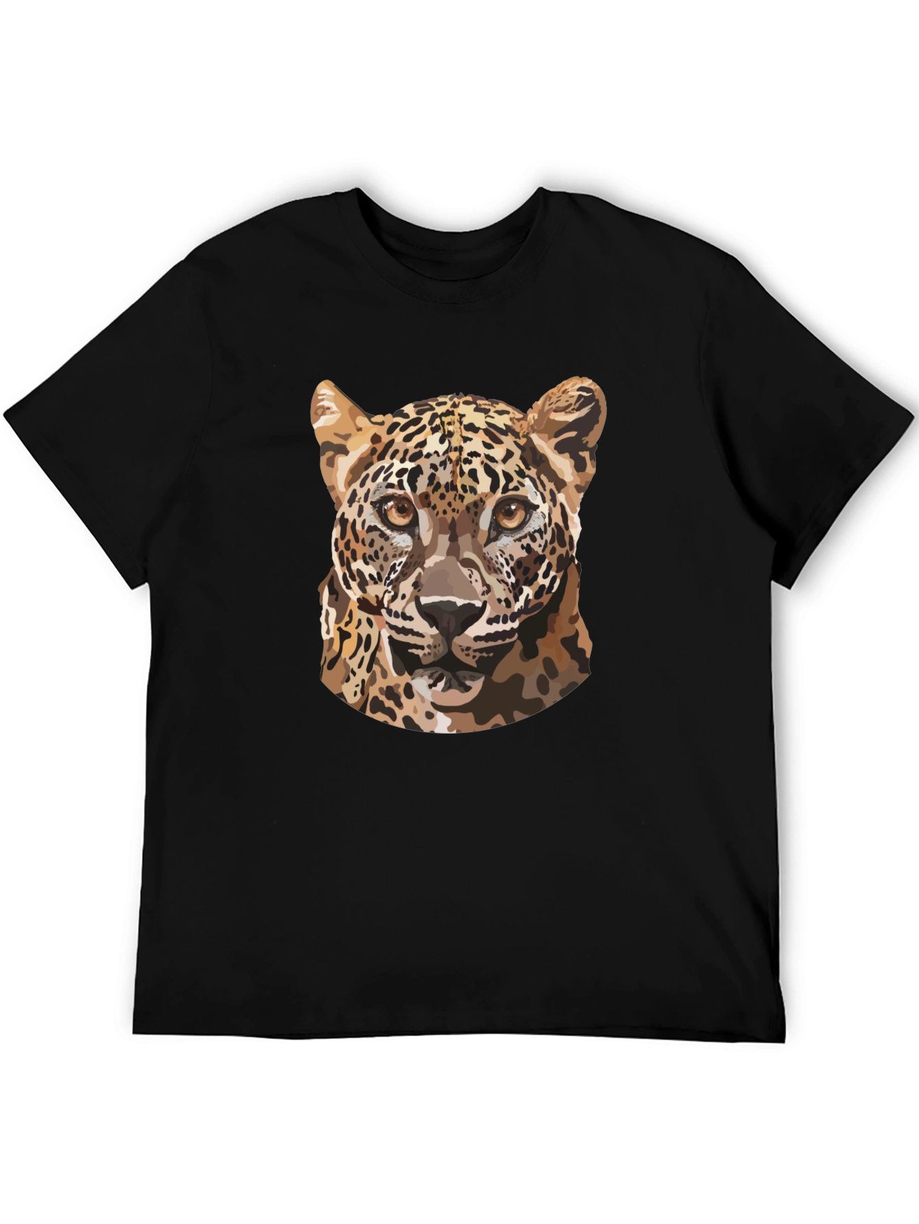 Leopard Graphic Tee - Stylish Mens Black T-Shirt
