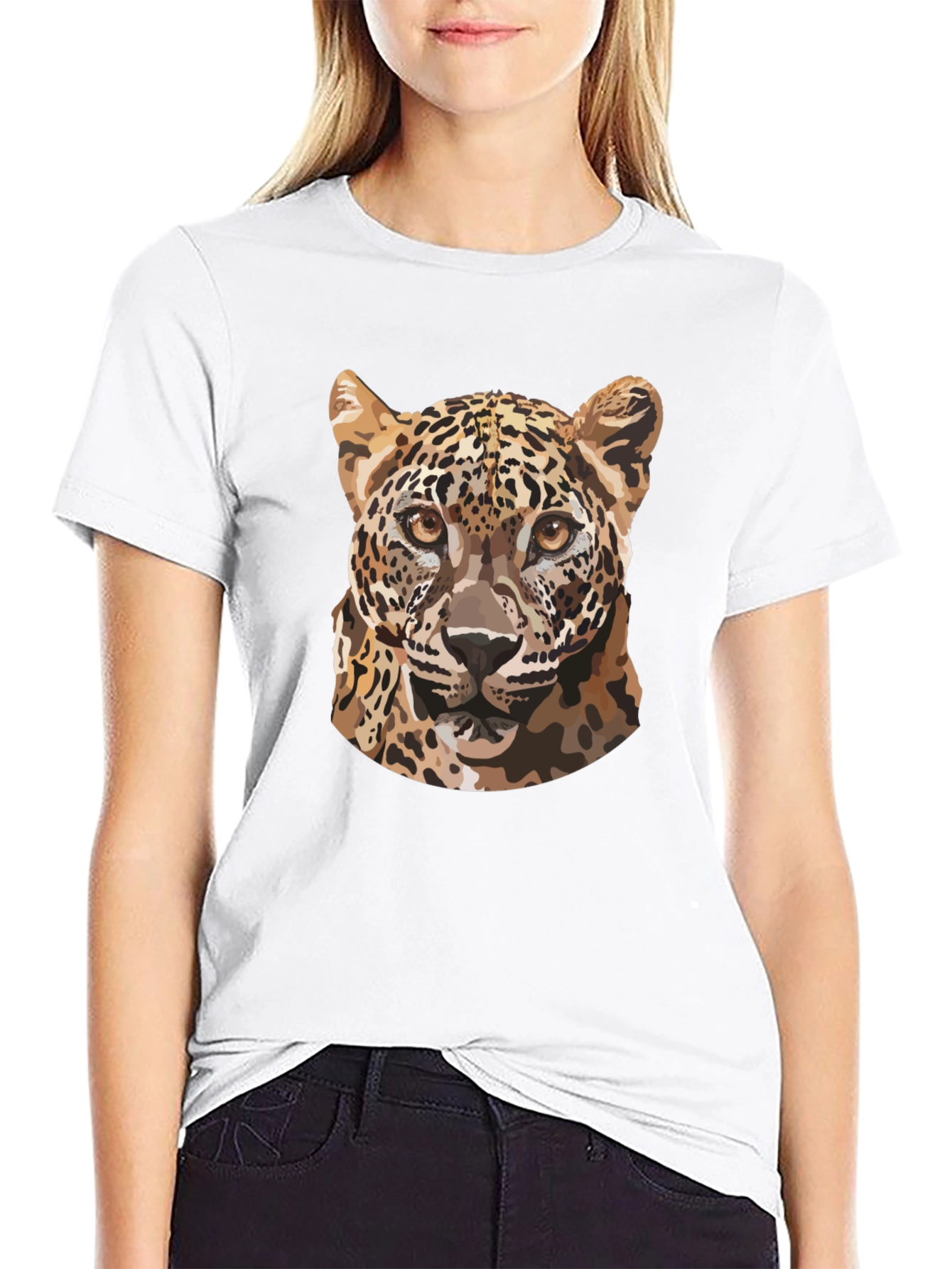 Leopard Graphic Tee - Stylish Mens Black T-Shirt