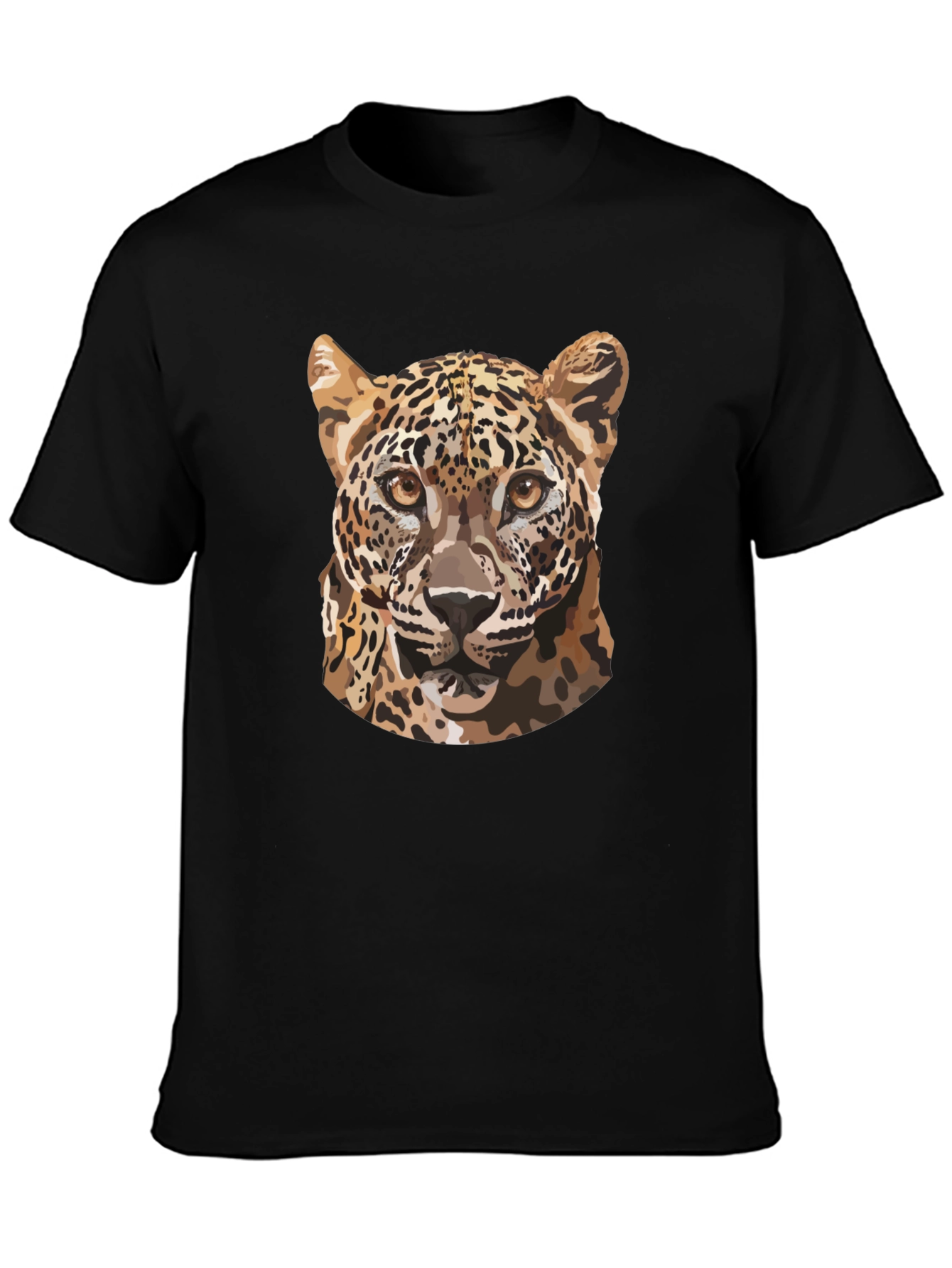 Leopard Graphic Tee - Stylish Mens Black T-Shirt
