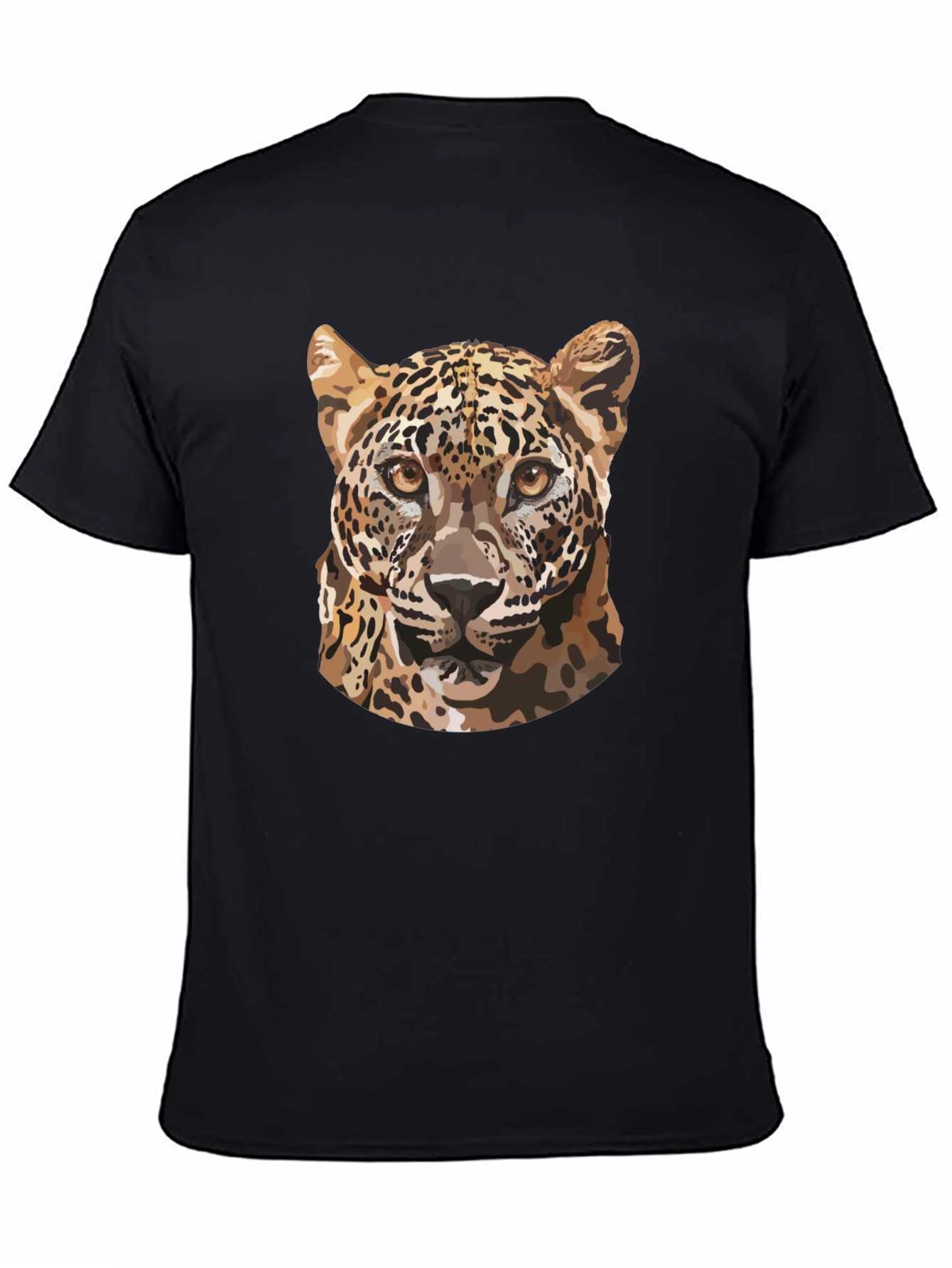 Leopard Graphic Tee - Stylish Mens Black T-Shirt