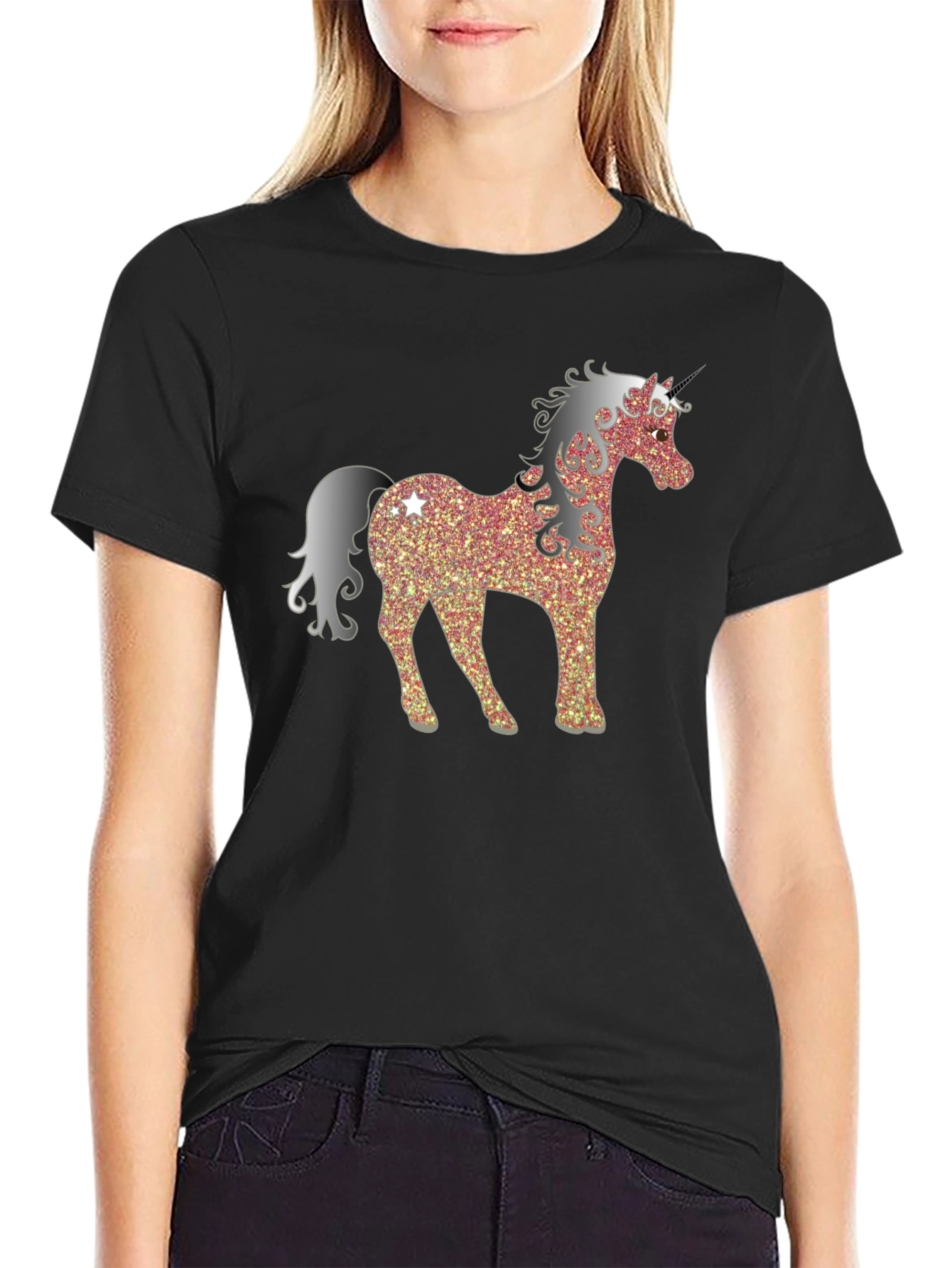 Sparkly Unicorn Graphic T-Shirt