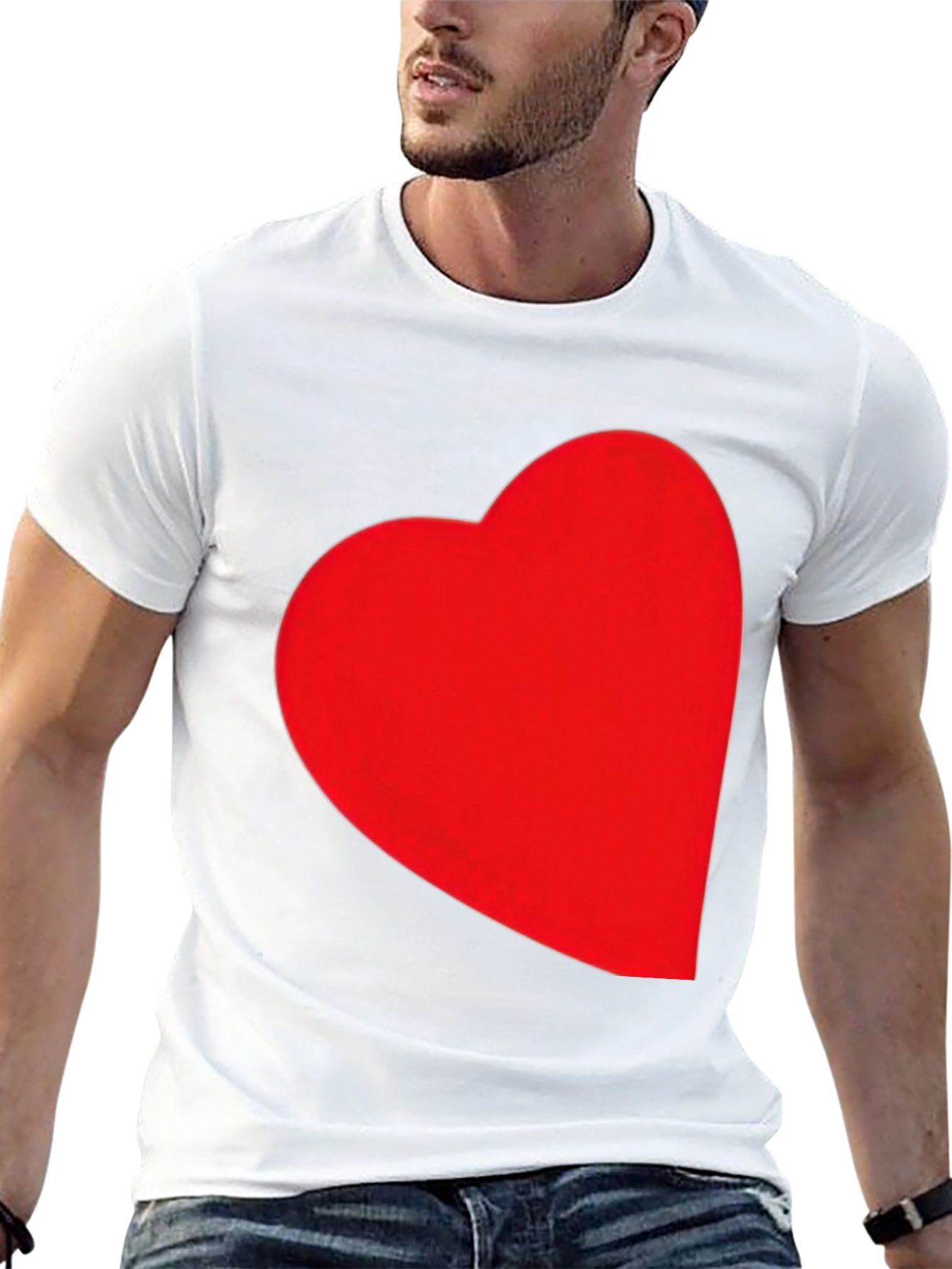 Heart Graphic Black T-Shirt - Express Your Love!
