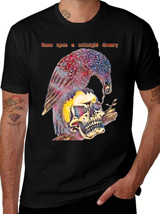 Raven and Skull Graphic T-Shirt - Midnight Dreary