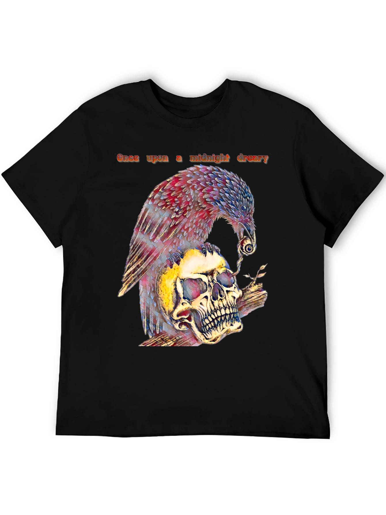 Raven and Skull Graphic T-Shirt - Midnight Dreary