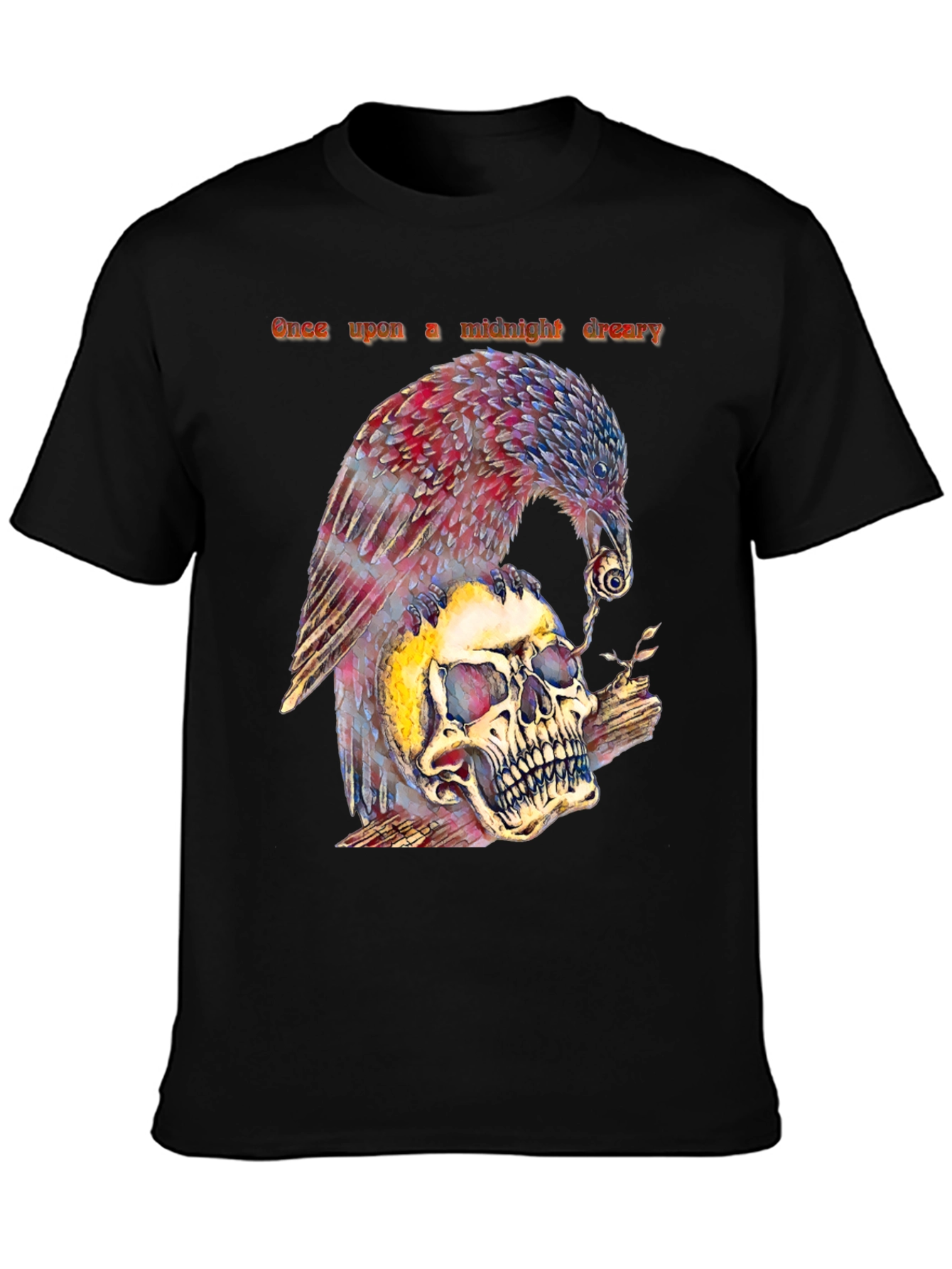 Raven and Skull Graphic T-Shirt - Midnight Dreary