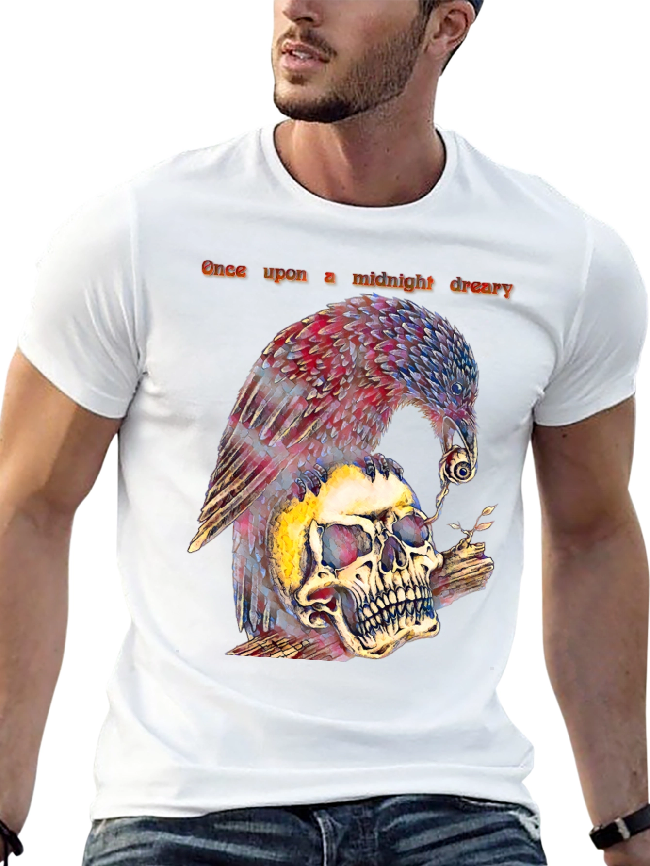 Raven and Skull Graphic T-Shirt - Midnight Dreary