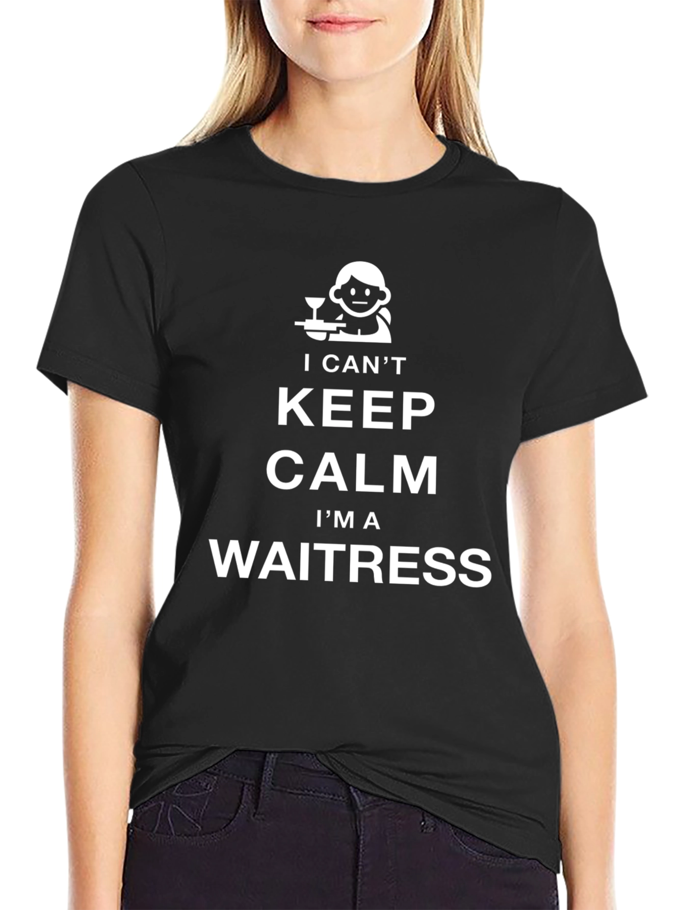 Funny Waitress T-Shirt - I Cant Keep Calm