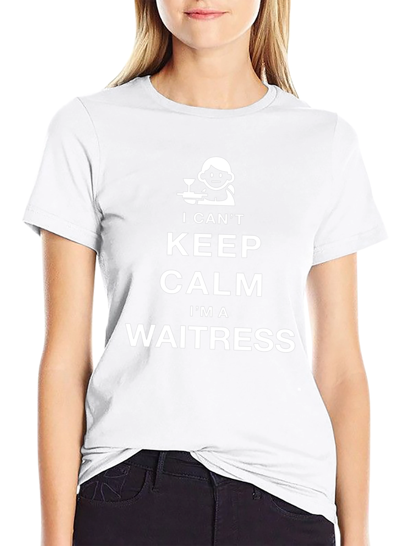 Funny Waitress T-Shirt - I Cant Keep Calm