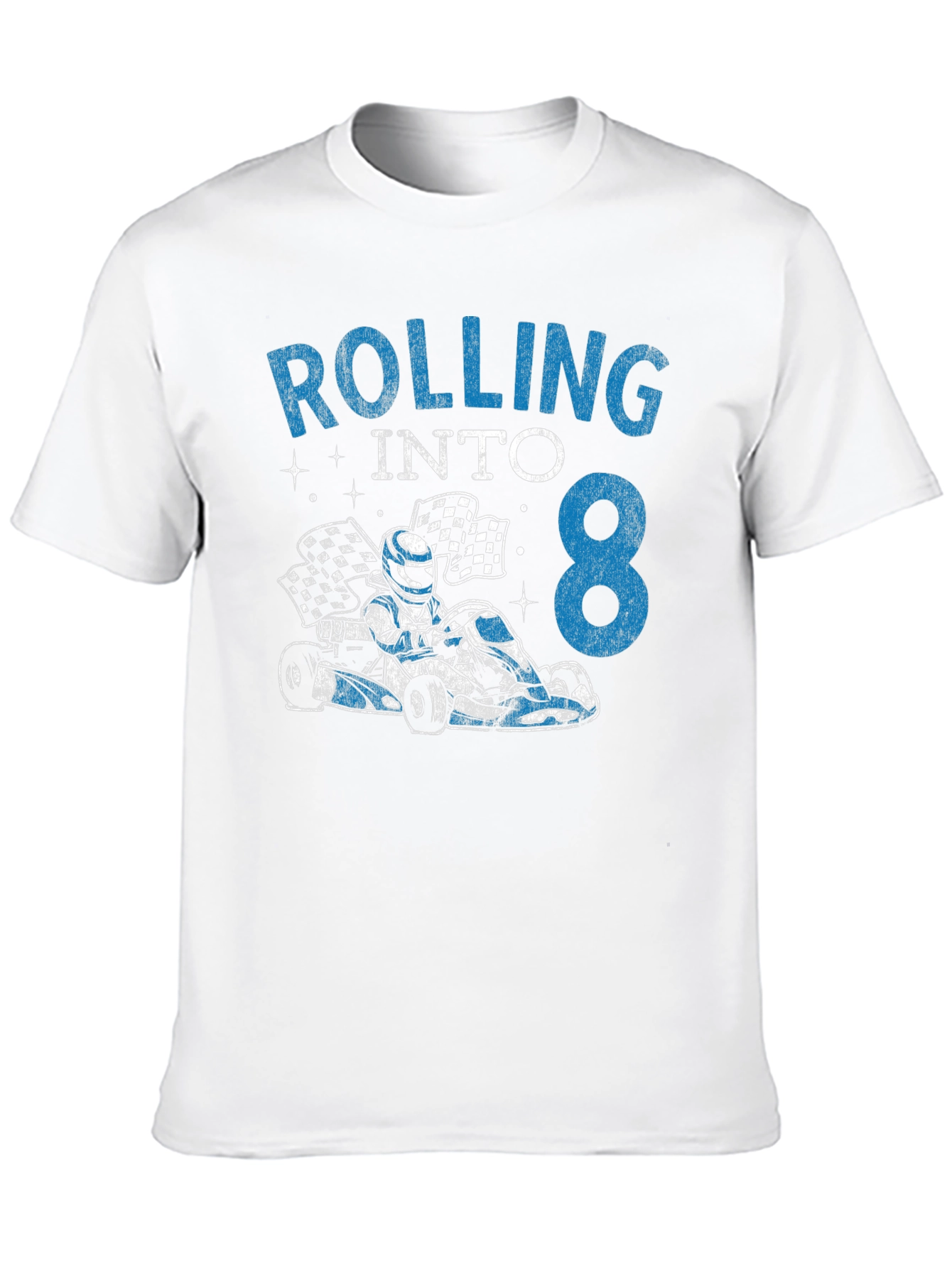 Rolling Into 8 Birthday Kart Racing T-Shirt