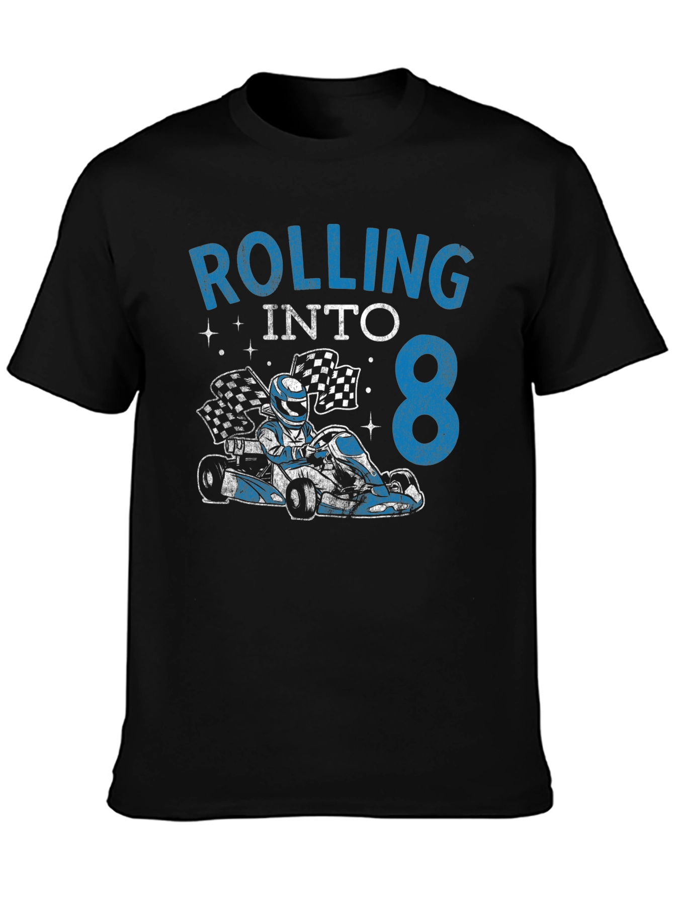 Rolling Into 8 Birthday Kart Racing T-Shirt