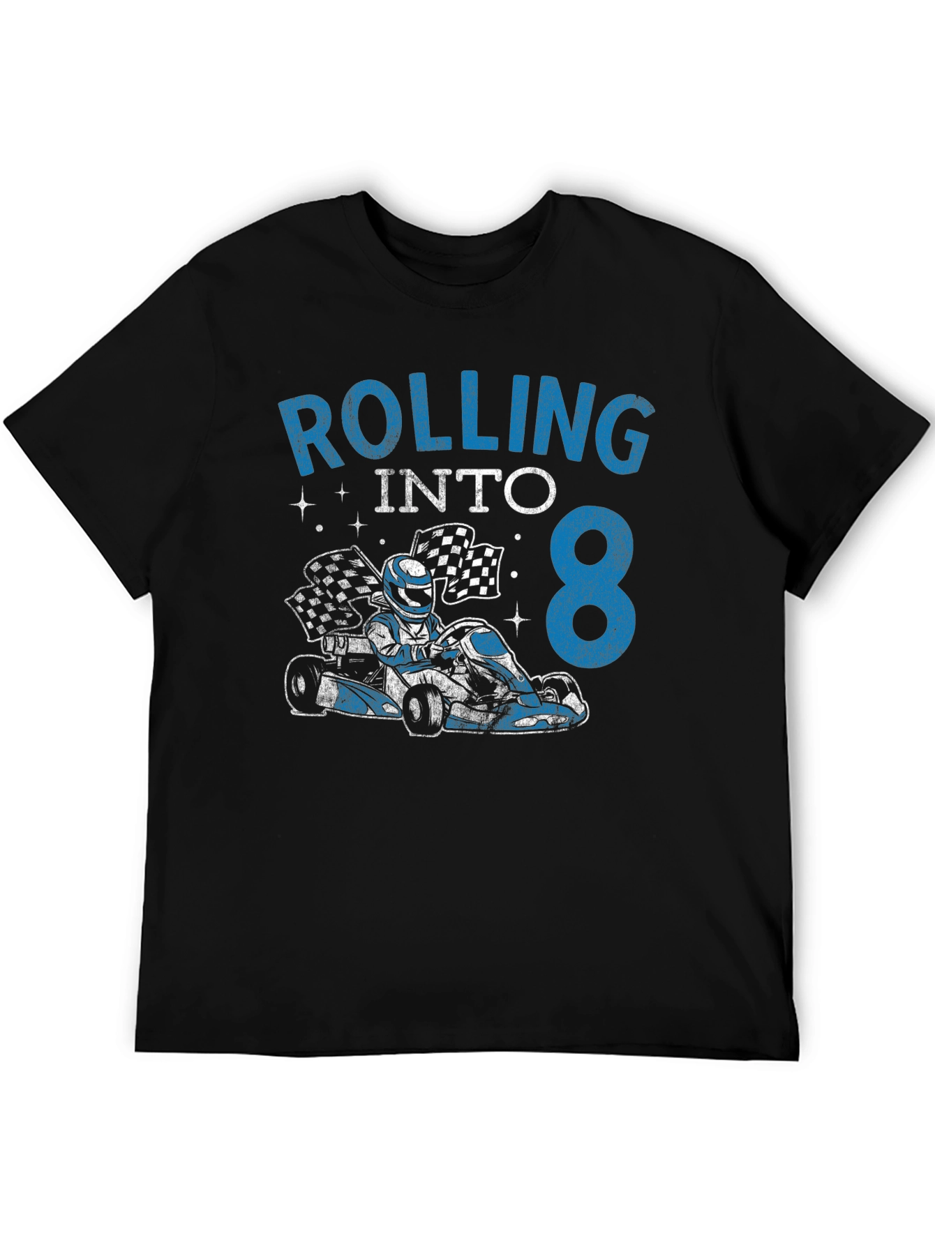 Rolling Into 8 Birthday Kart Racing T-Shirt