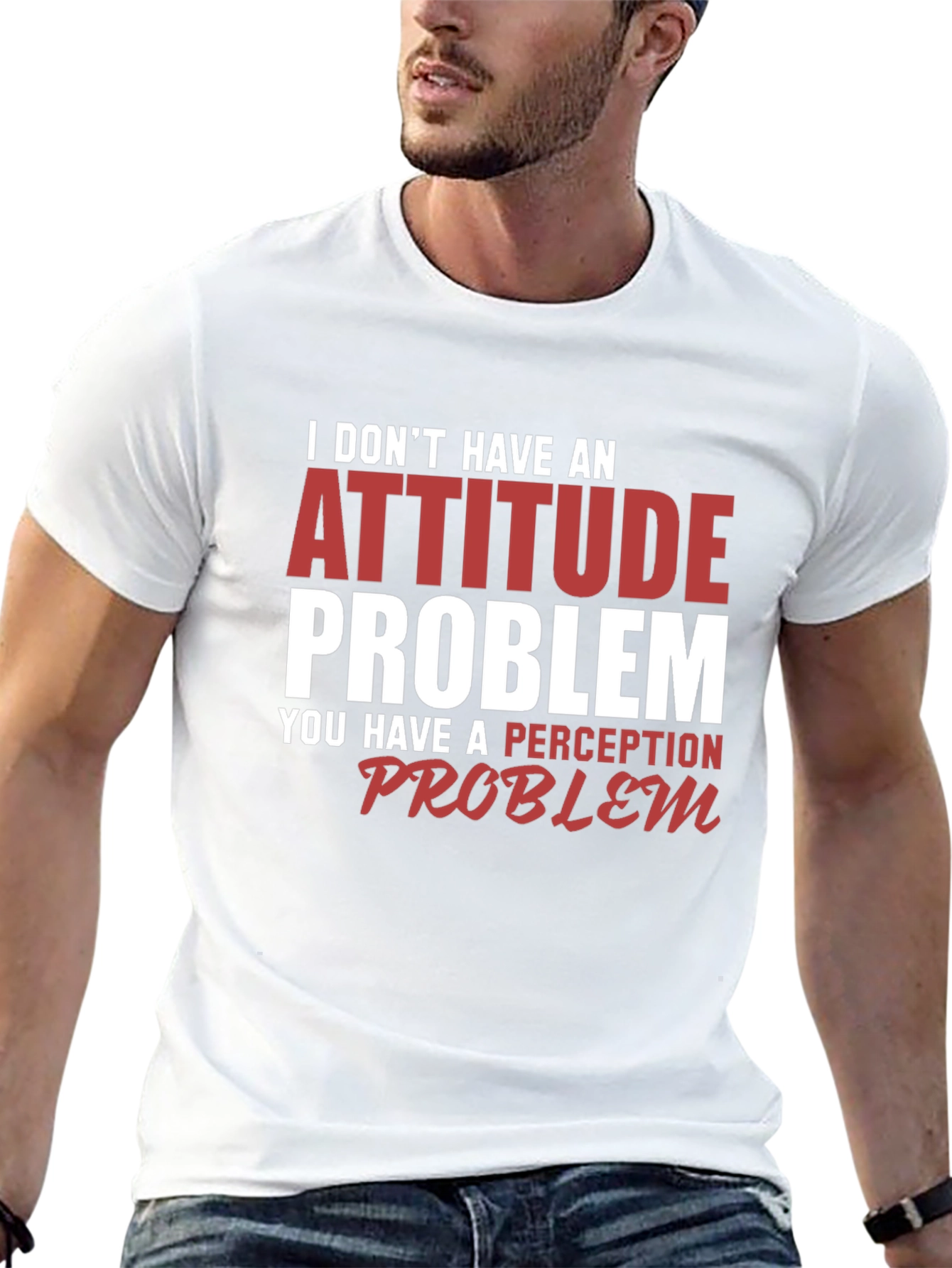 Attitude Problem Graphic Print Crew Neck T-Shirt