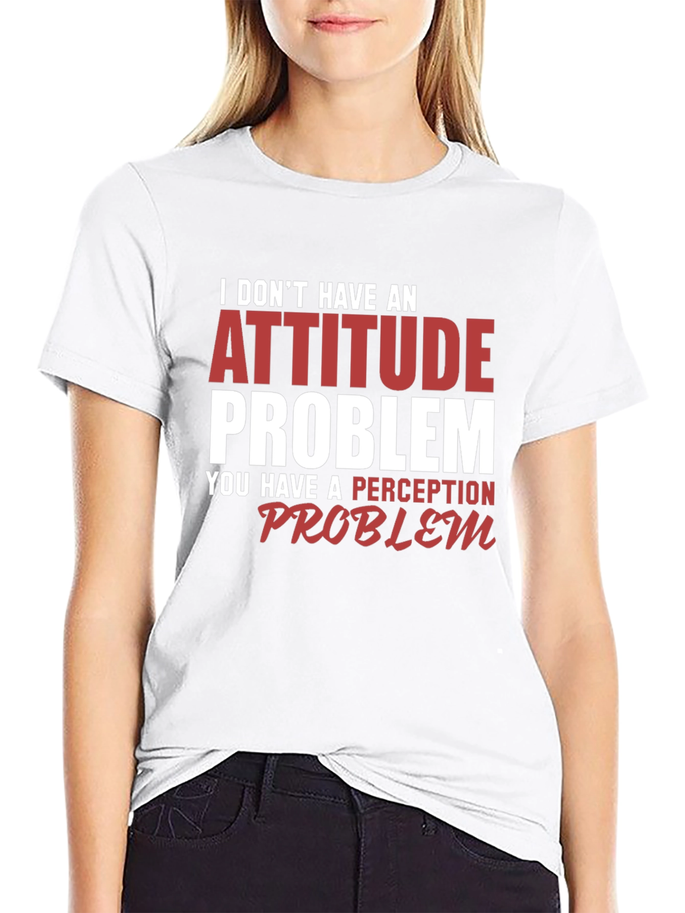Attitude Problem Graphic Print Crew Neck T-Shirt