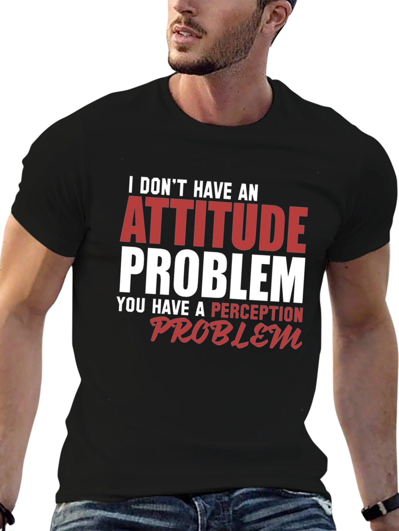 Attitude Problem Graphic Print Crew Neck T-Shirt