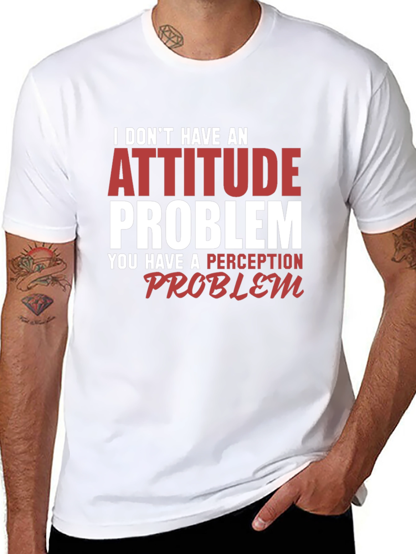 Attitude Problem Graphic Print Crew Neck T-Shirt