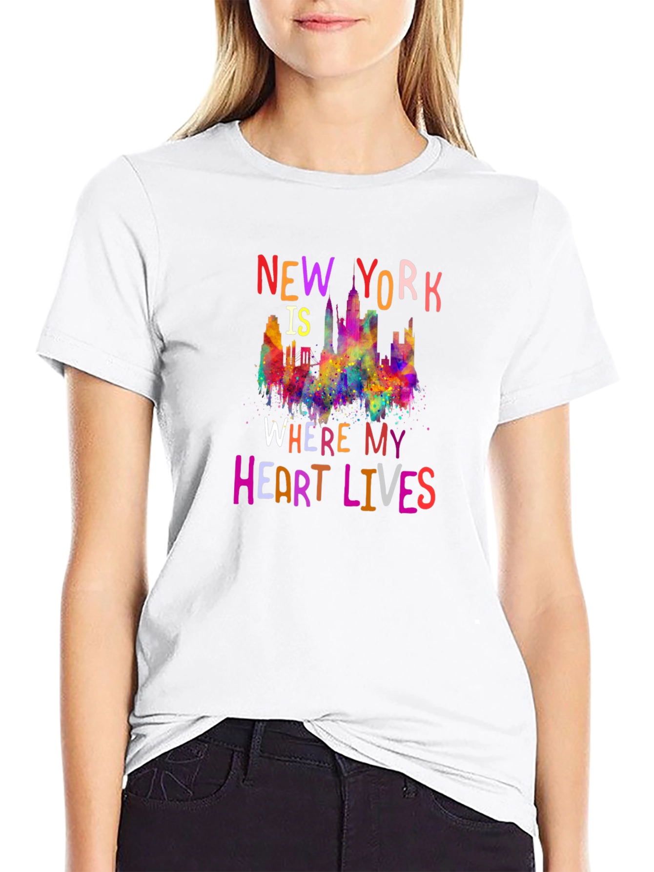 New York Heart Lives Here Graphic Tee