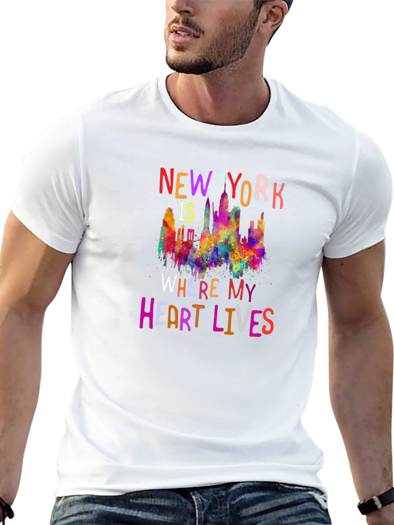 New York Heart Lives Here Graphic Tee